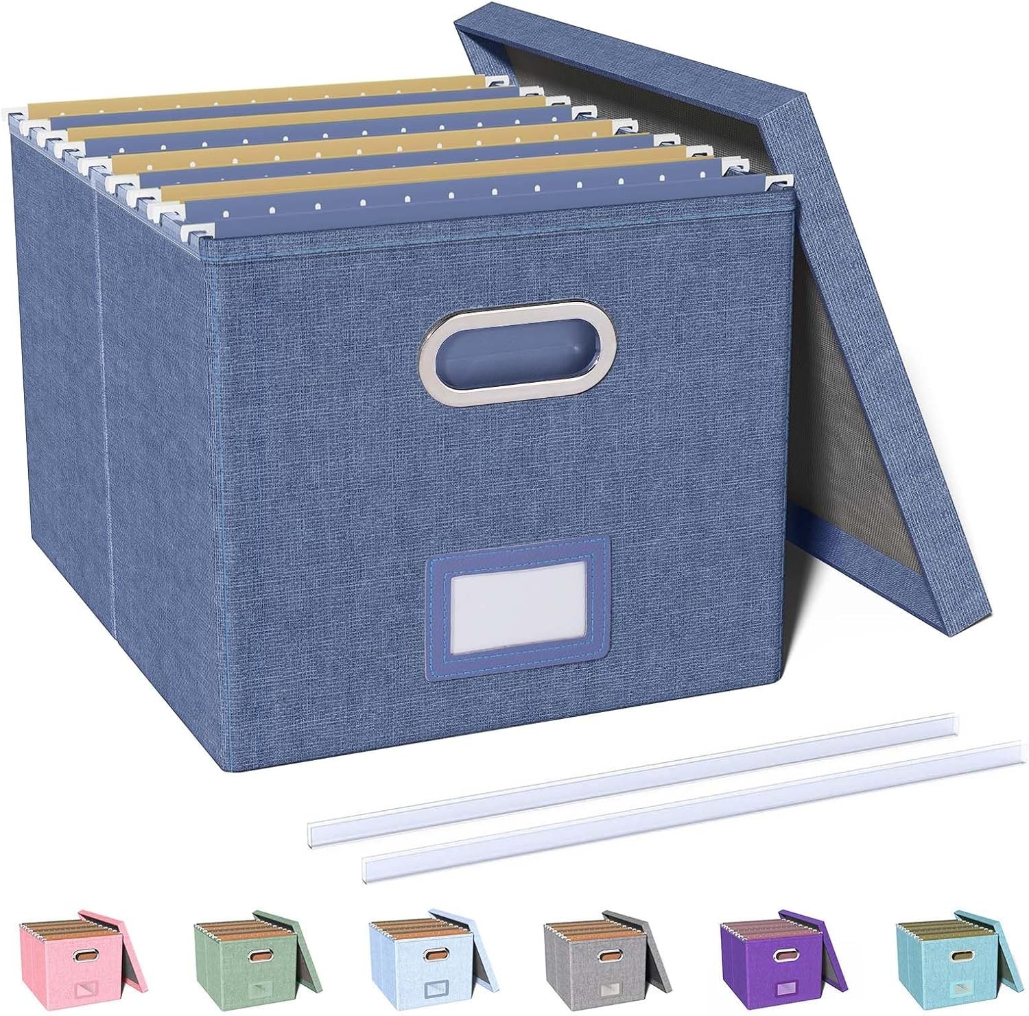 Oterri File Organizer with Lid, Box, Cabinet for 1 pack, Blue