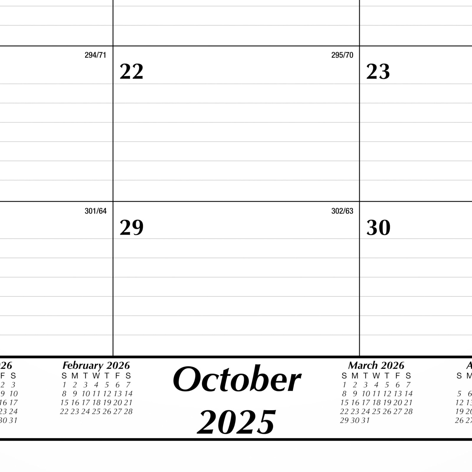 Mead 2026 Desk Calendar, Pad, Monthly, 15-Month, 17.75″W x 11″H, White