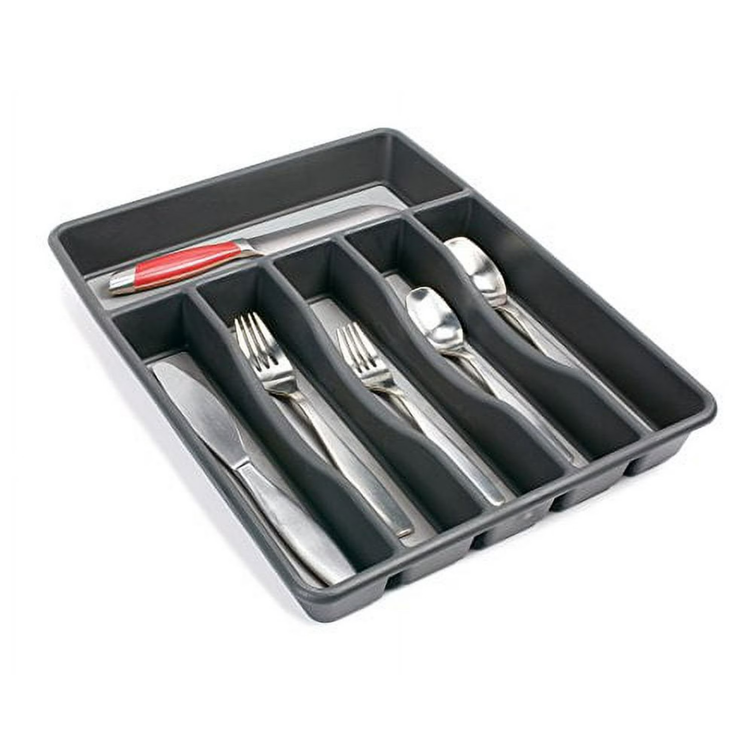 Rubbermaid Silverware Organizer, Large, Grey, 3 Pack