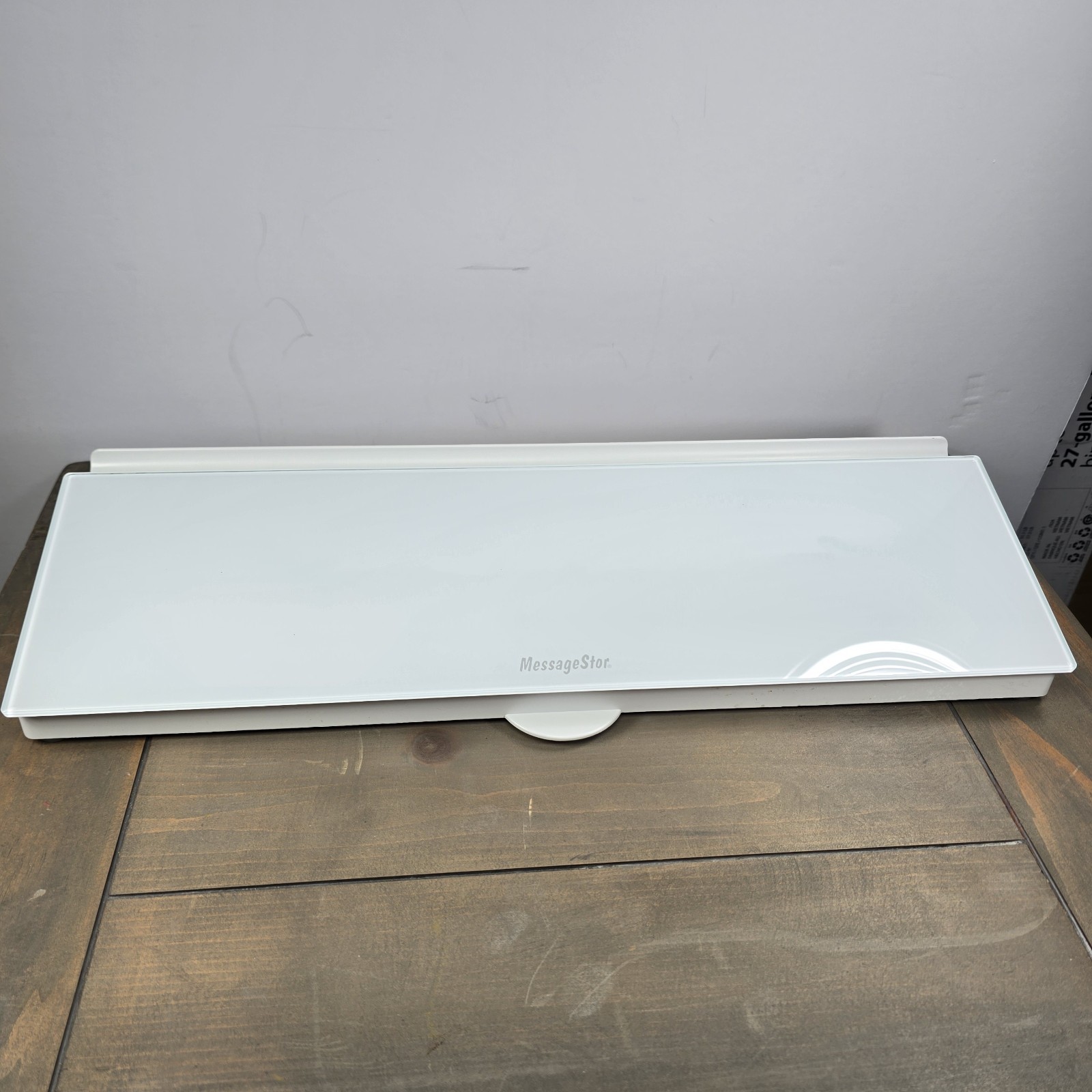 MessageStor Write & Store Glass Desktop Whiteboard and Organizer, 18″ x 6.5″