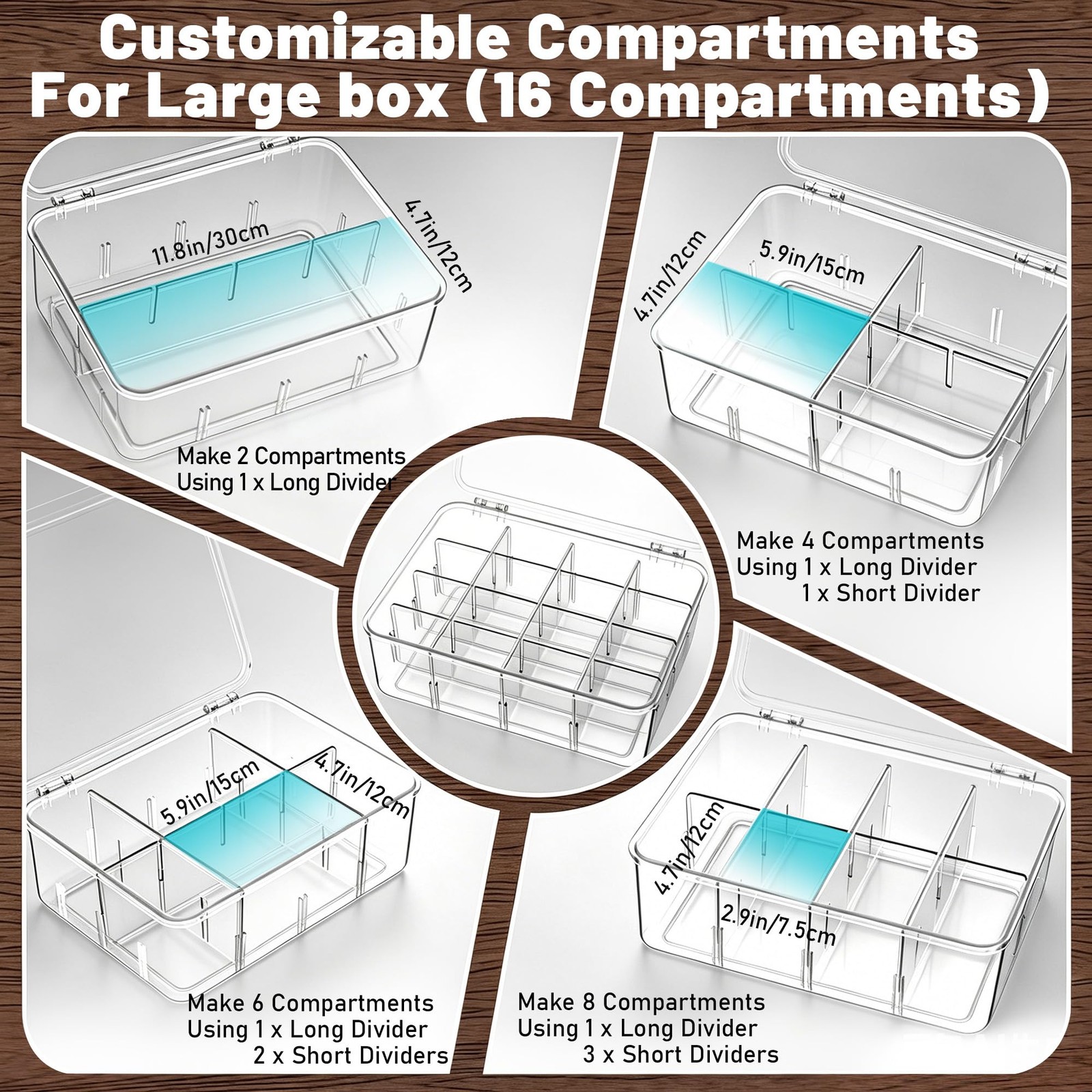 Aserelix Tea Bag Organizer, 2 Pcs Clear Organizers, Acrylic large, clear