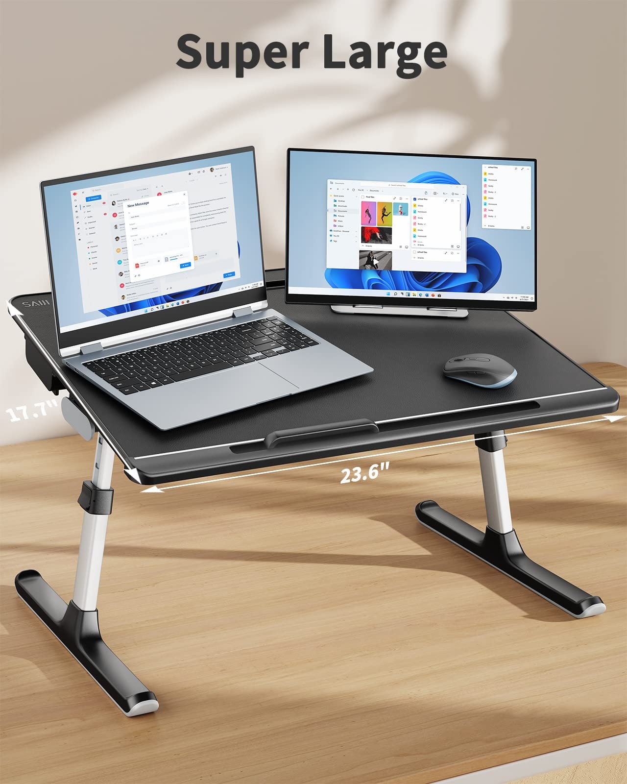 Laptop Bed Tray Desk Saiji X-Large Adjustable Laptop Table Foldable Laptop Desk