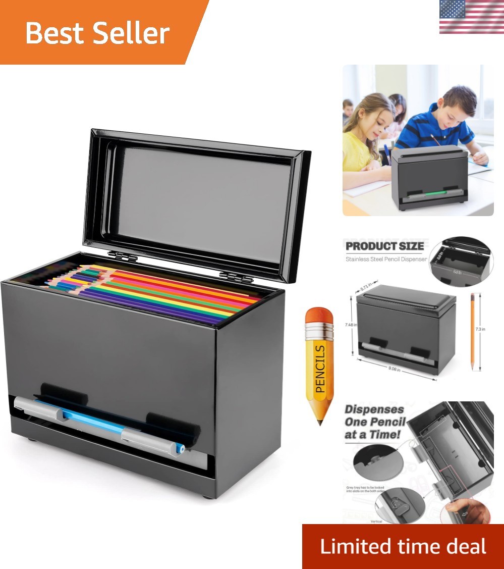 Adjustable Stainless Steel Pencil Dispenser – Ideal for Classrooms & Restaurants