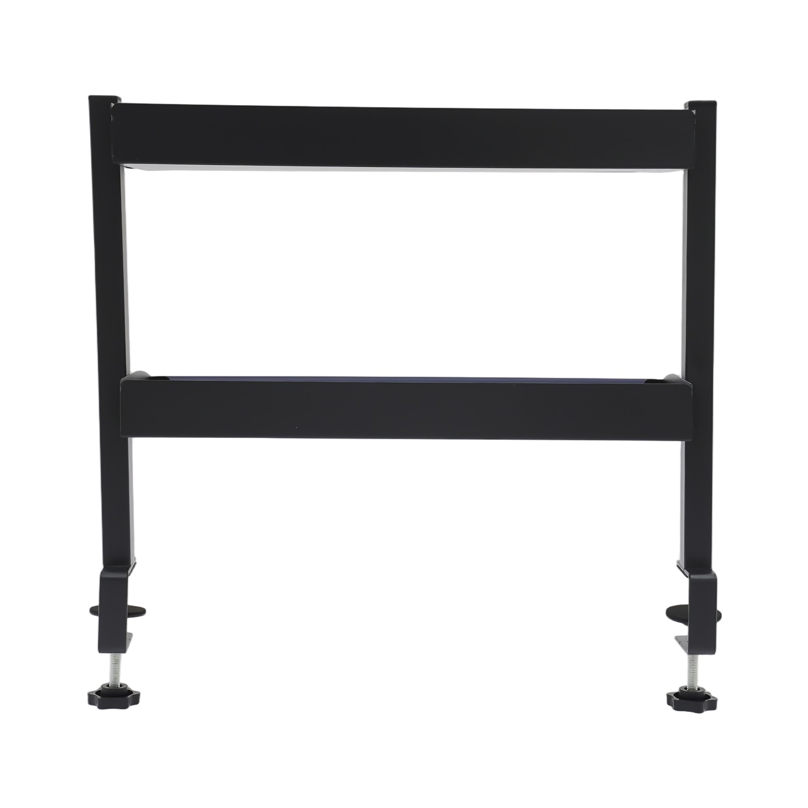 Desktop or Under-Desk Shelf Clamp-on 2-Tier Shelving W/ Adjustable Storage Tray