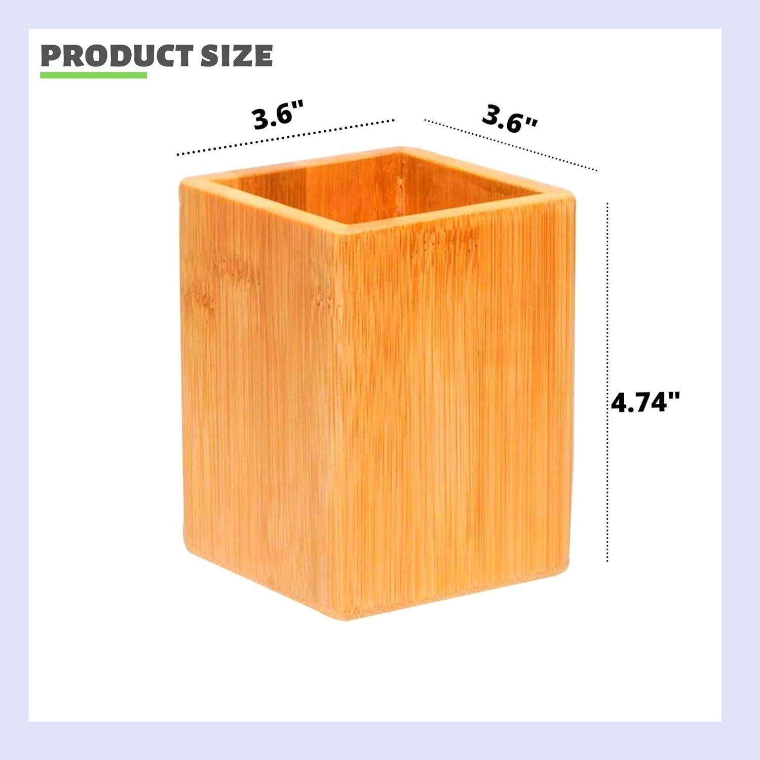 Eco-Friendly Bamboo Pen Holder | Minimalist Wooden Pencil Cup | Natural Desk Org