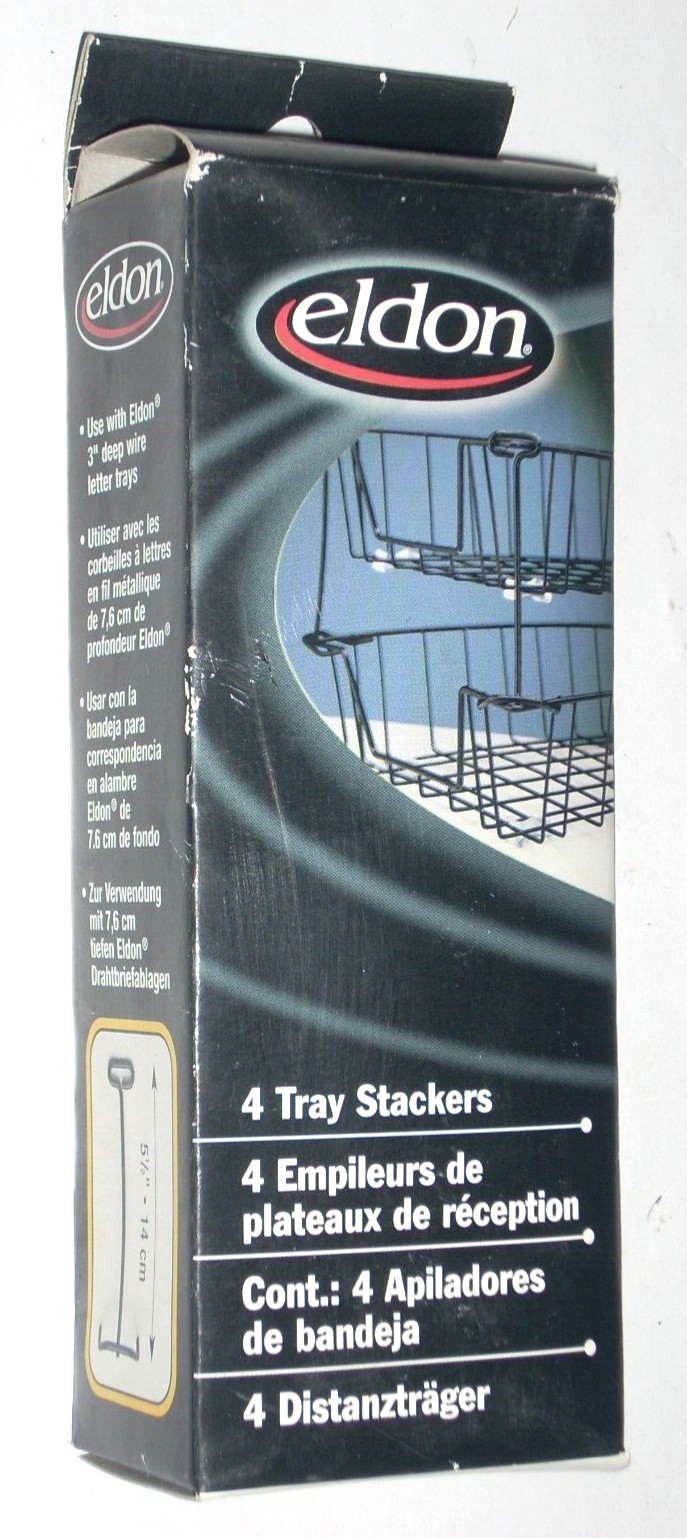 Eldon 4 Tray Stackers 5 1/2″ Tall for 3″ Deep Wire Letter Trays – 3pkgs