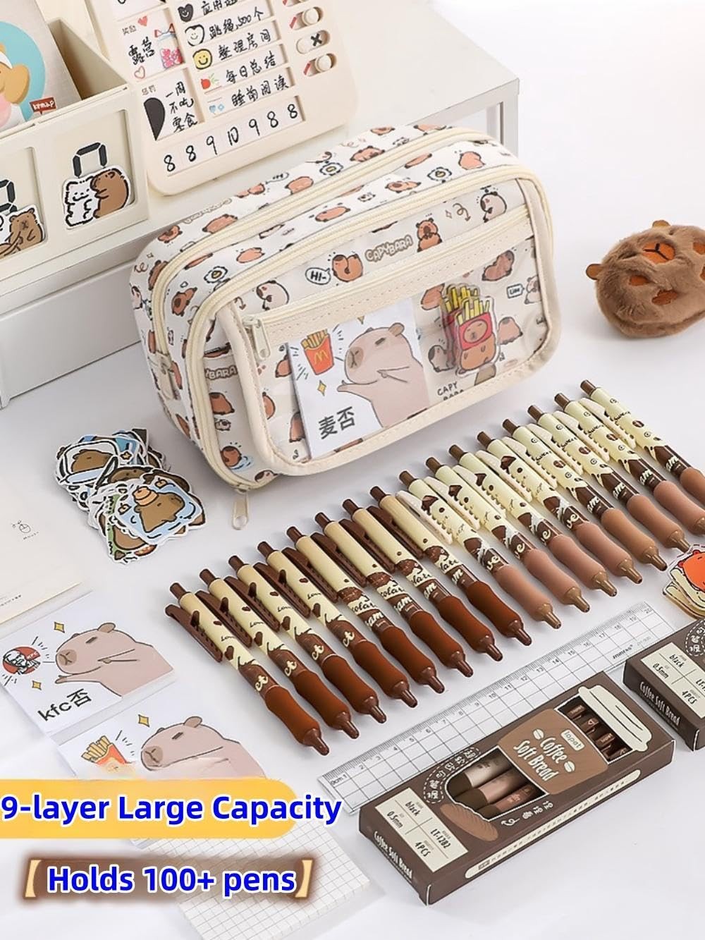 Cute Kawaii Pencil Case Pouch Cartoon Pen Box Holder Organizer for Office Wor…