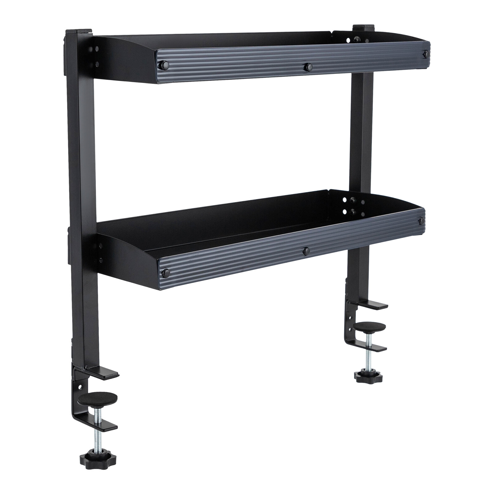 2 Tier Clip-on Desk Storage Home Office Shelf Carbon Steel Desktop Organize Tray