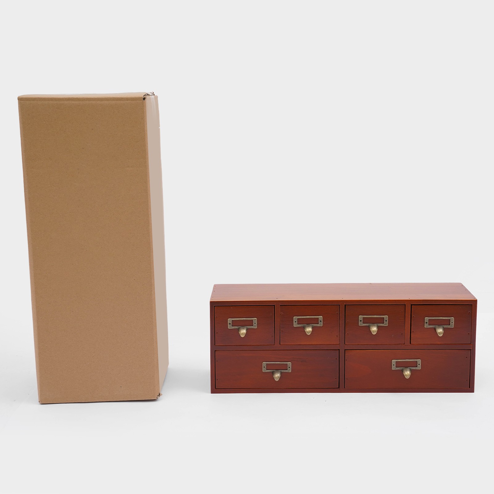 Retro Style Desktop Organizing Cabinet with 6 Drawers Desk Organizer Storage