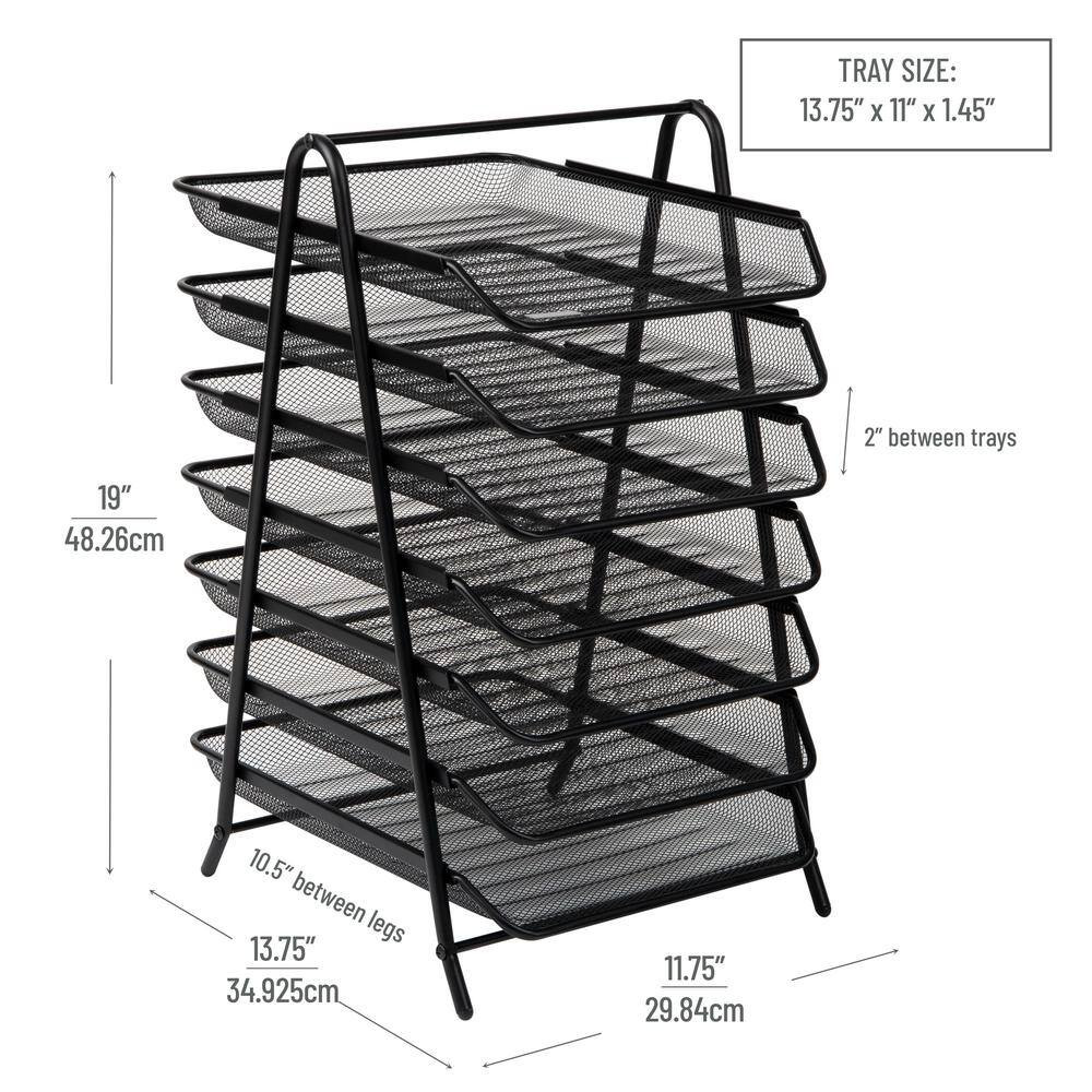 11.75 In. L X 13.75 In. W X 20 In. H 7-Tier Paper Tray, Desktop Organizer, File