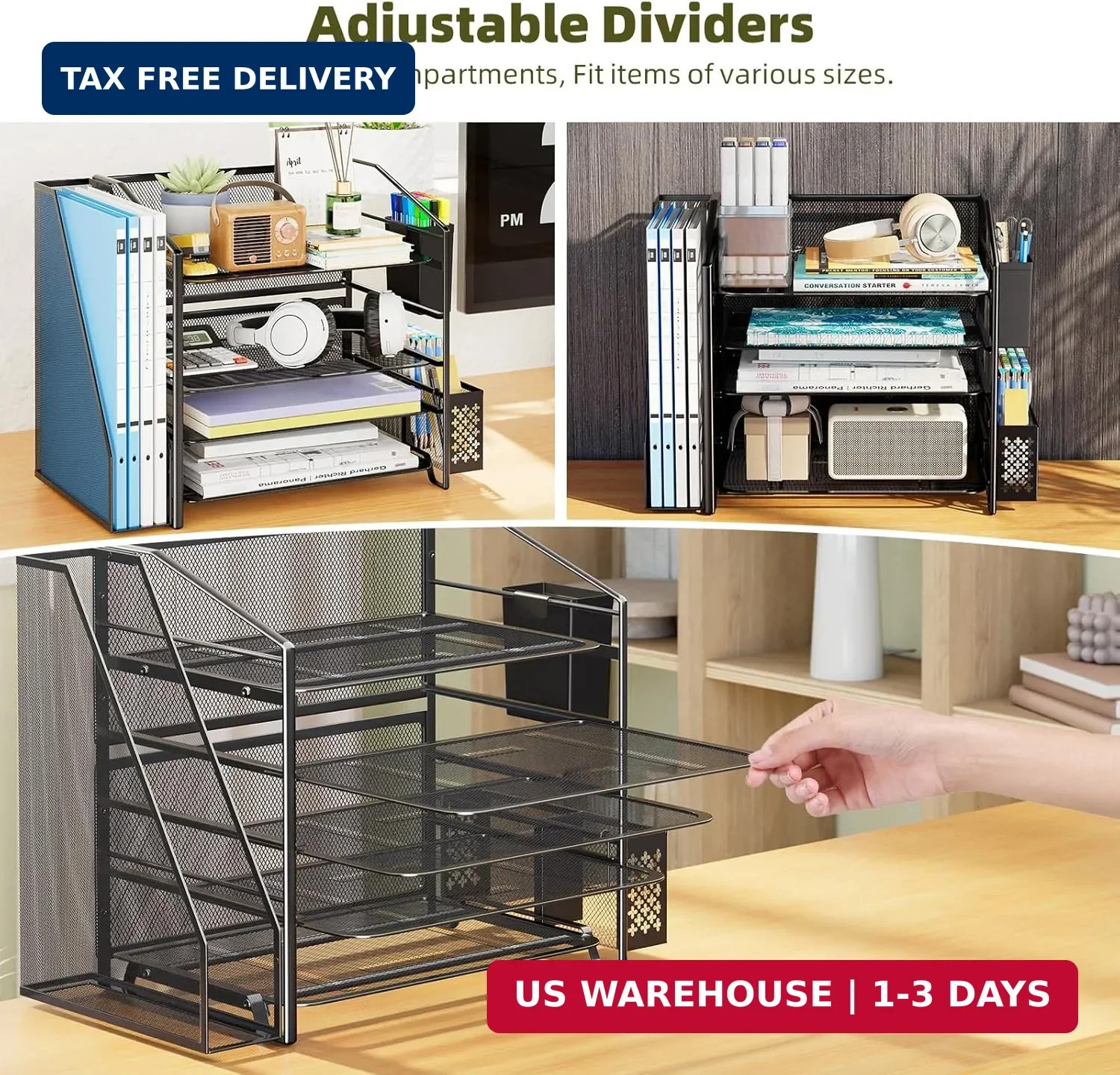 Simple Trending Desk Organizers and Accessories, 5-Tier Desk File Organizer, Pap