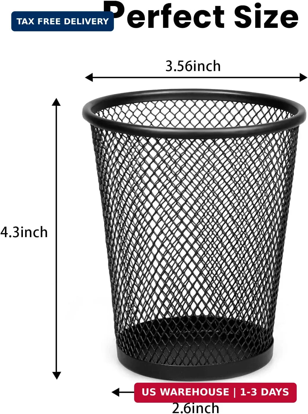 QYH Mesh Pencil Holder for Desk 6 Pack, Metal Pen Cup Black | Pen Holder for Des