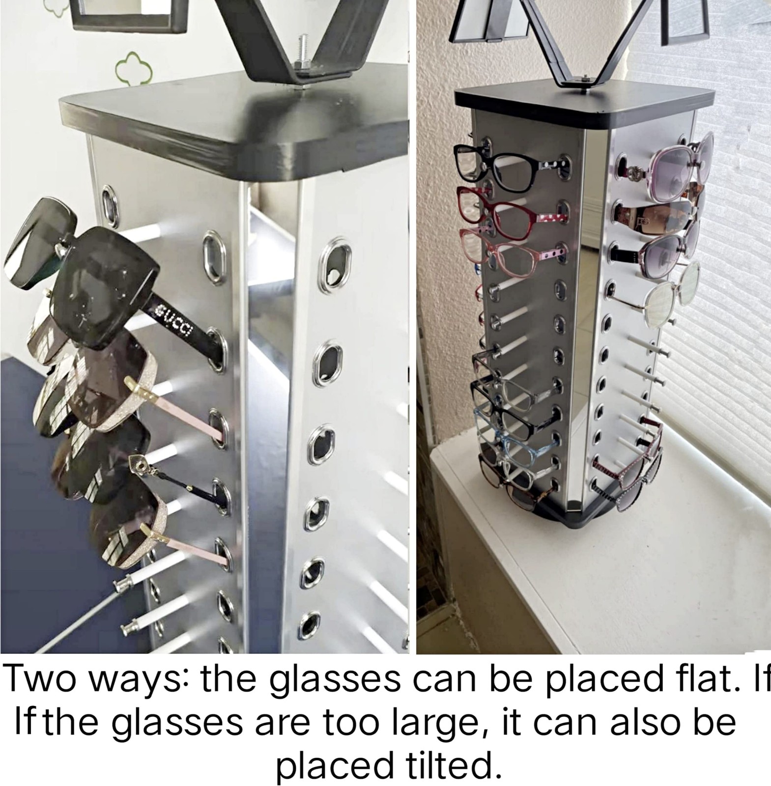 YIYIBYUS 360° Rotating Sunglasses Organizer Square;15 x 34.7inch, As shown