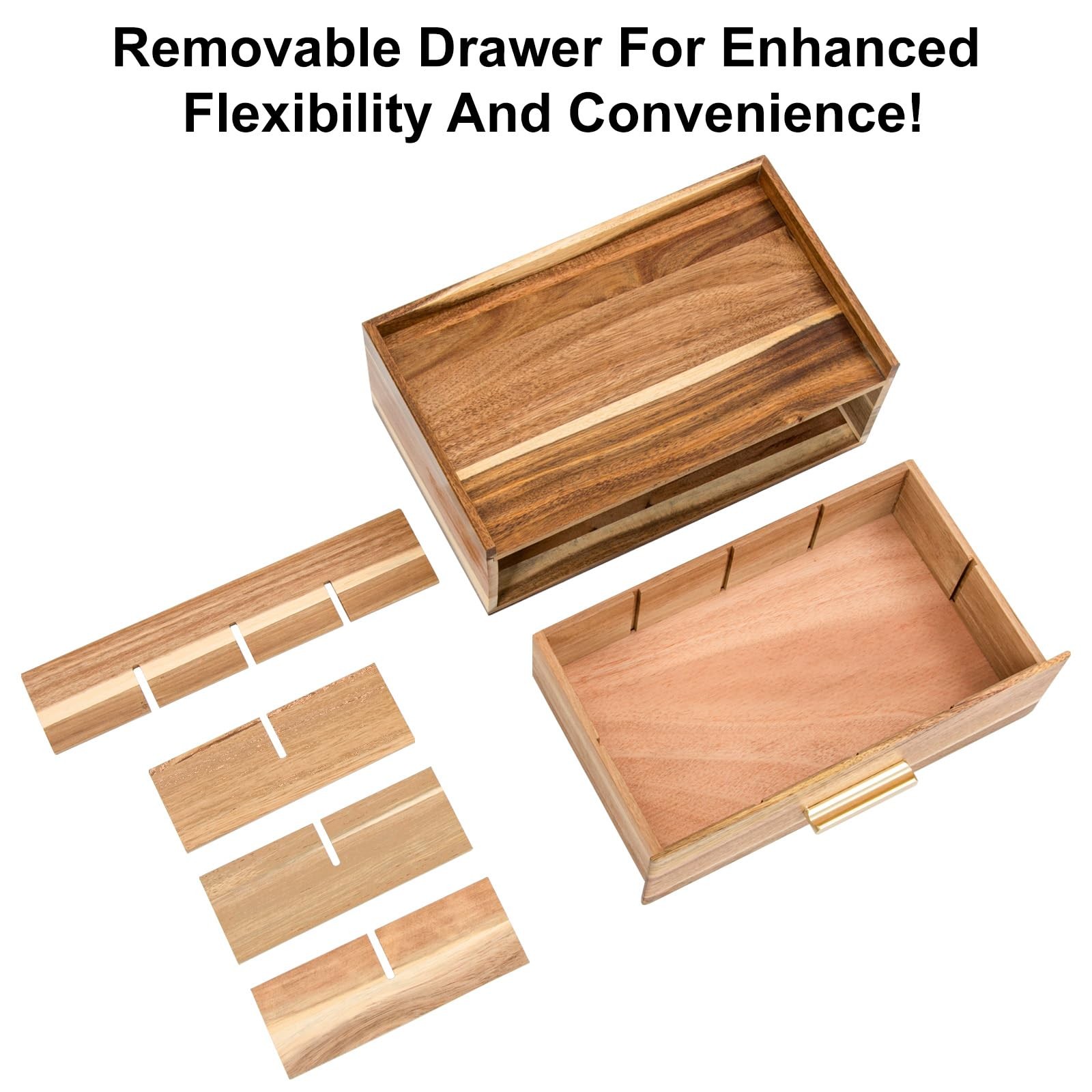Tea Bag Organizer, Acacia Wood Organizers and Storage Normal, Natural