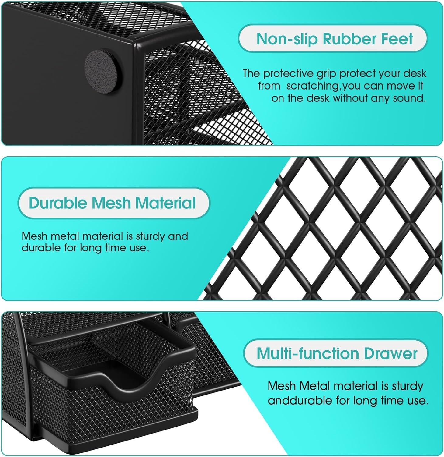 MaxGear Mesh Desk Organizer, Desktop Organizer 8.7 x 5.5 x 5 inch, 1 Pack