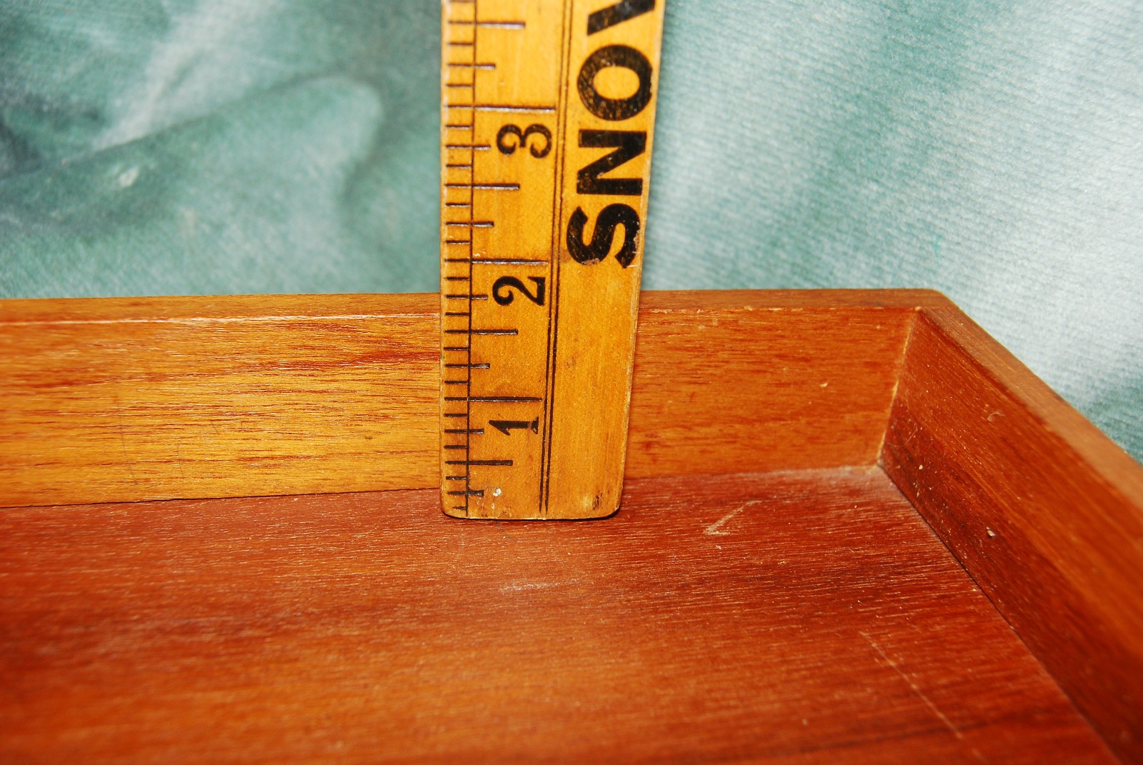 Mid Century Modern Teak Wood Office Desk 12″ Letter Tray Made in Denmark