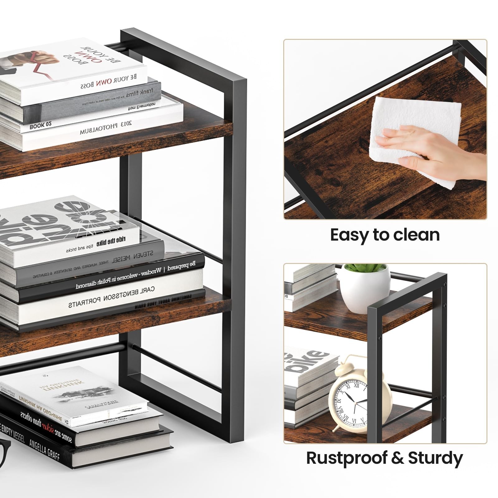 ART-GIFTREE Office Desk Shelf 15.7 inches x 7.87 x 14.4 inches, Brown