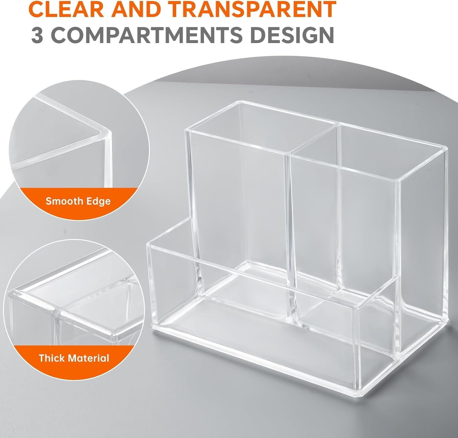 Pen Holder for Desk, Clear Acrylic Pencil Holder for Desk, Marker Holder with…