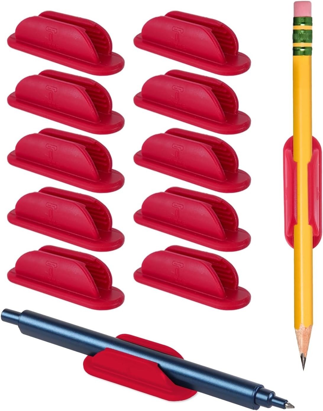 10 Pack Adhesive Pencil Holder Desk Silicone Pen Holder Wall Clipboard & Laptop
