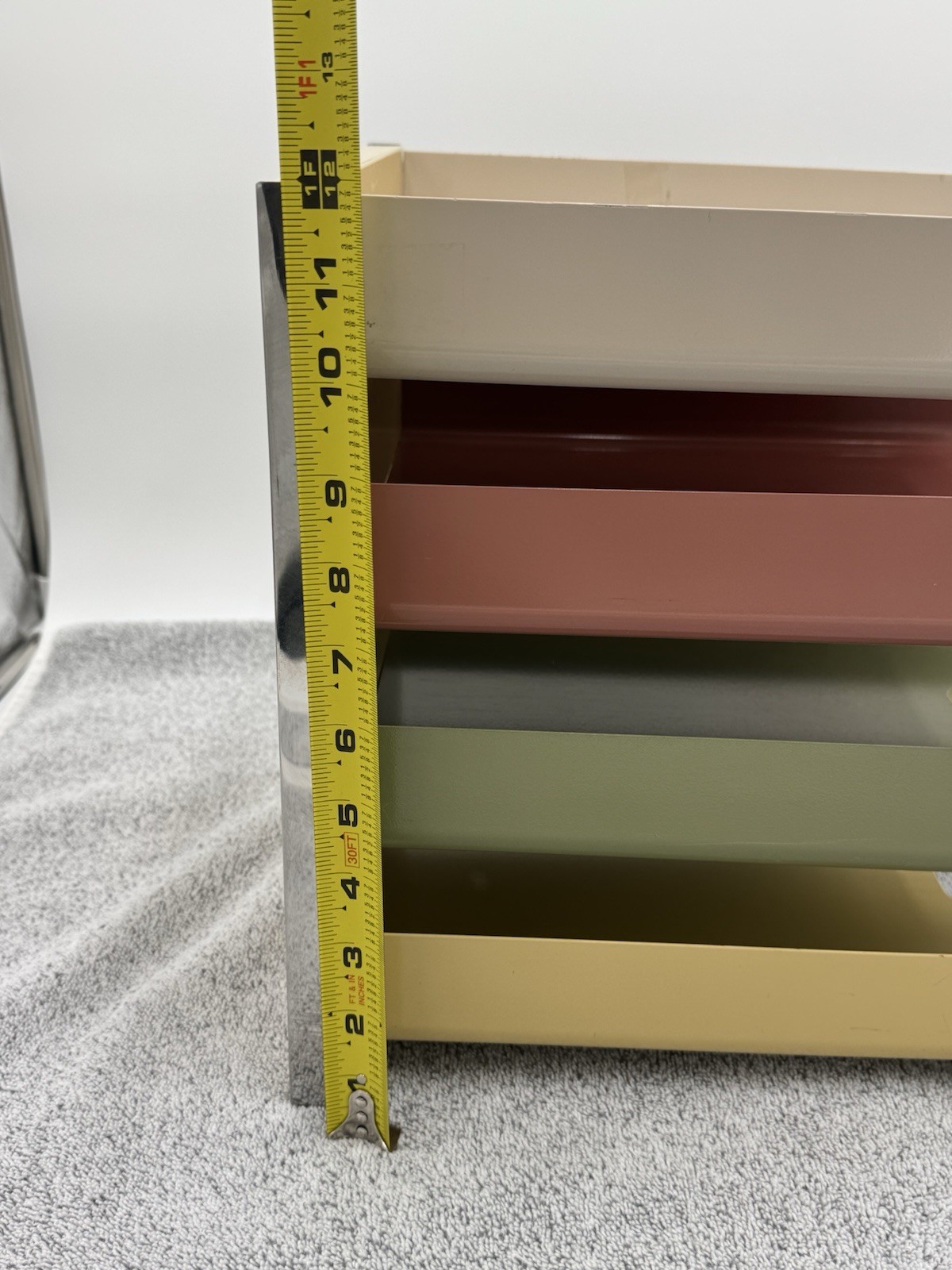 Vintage Mid Century MCM Mosler Harbor Heavy Metal Desk Paper Organizer 4 Shelf