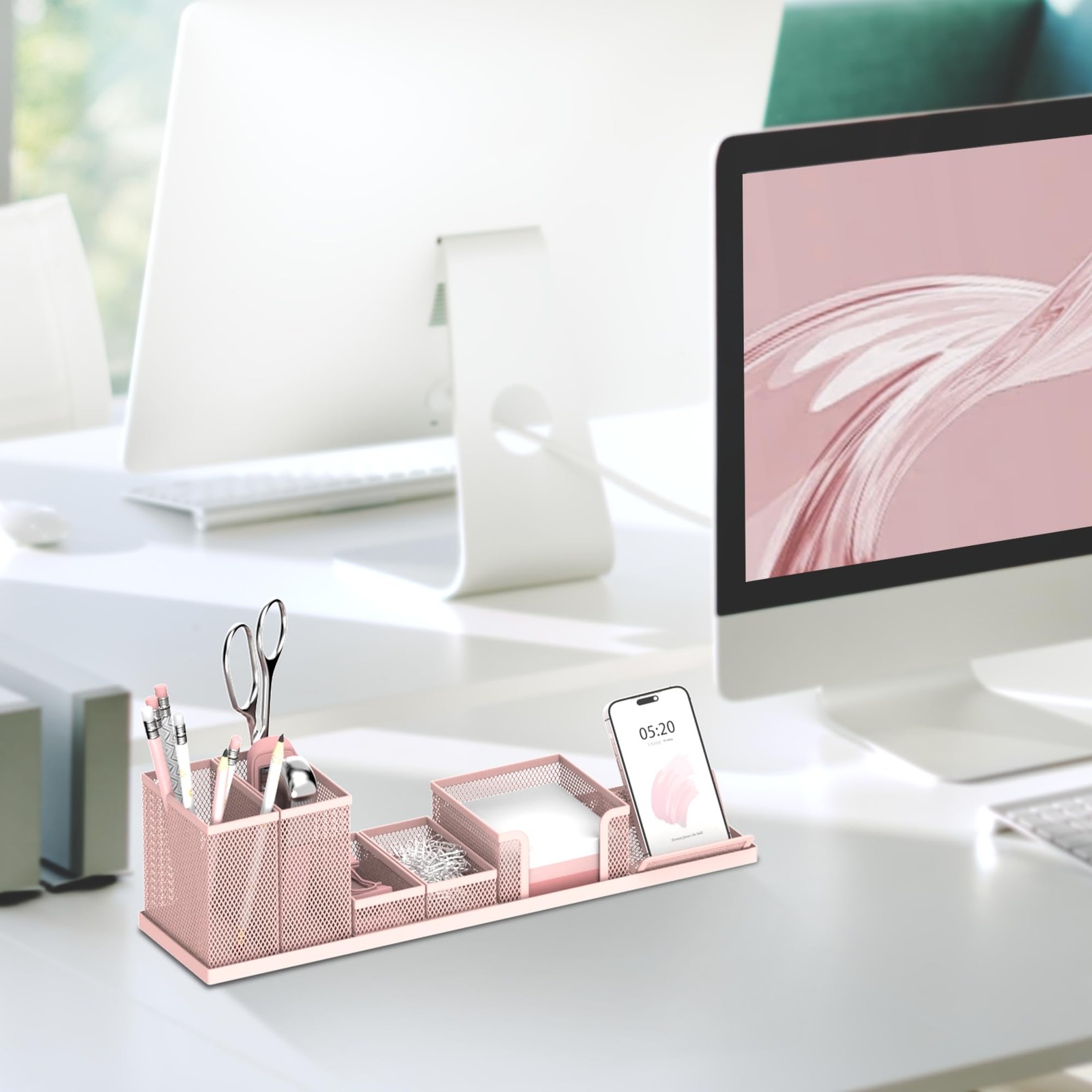 Pen Holder for Desk, 6 Piece Mesh Desk Organizer set for Office Organization …