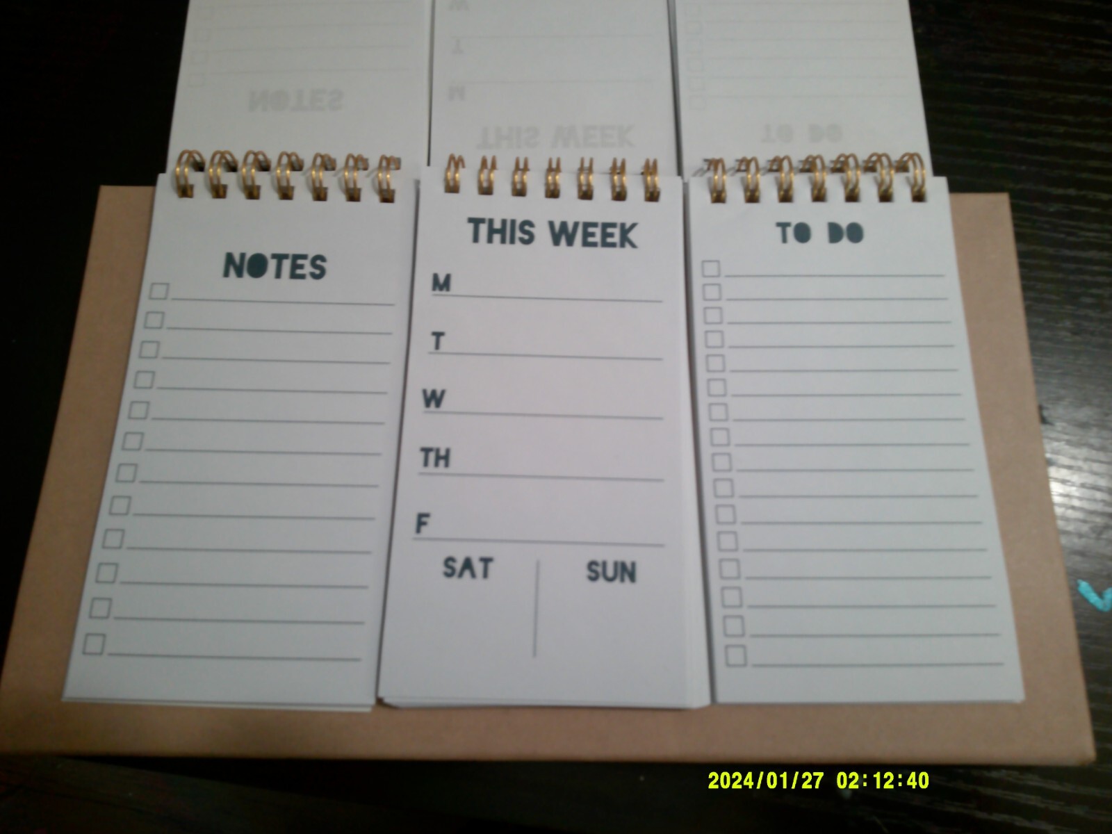 NEW desktop flip top desk organizer TO DO LIST NOTES THIS WEEK succulent theme