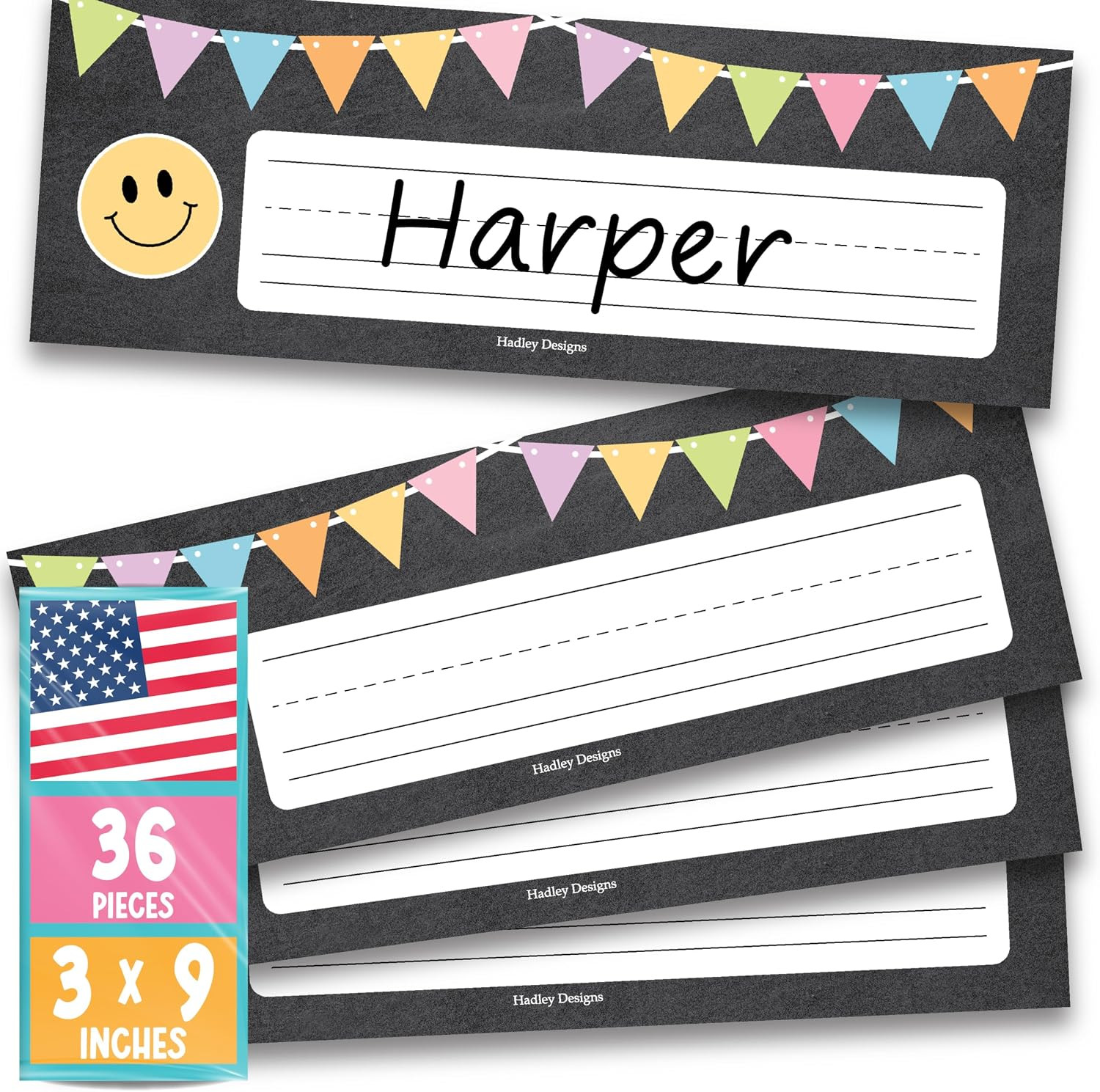 Desk Name Tags for Classroom – 36 Student Desk Name Plates for Classroom Decor,