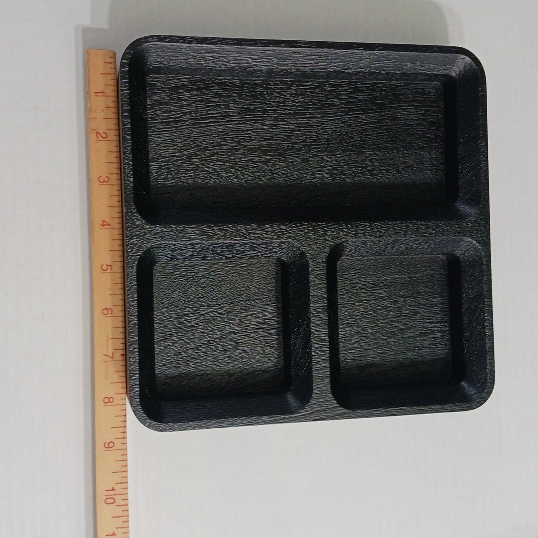 BLU DOT Square One Organizer Tray Desk Office Home Black-Stained Acacia