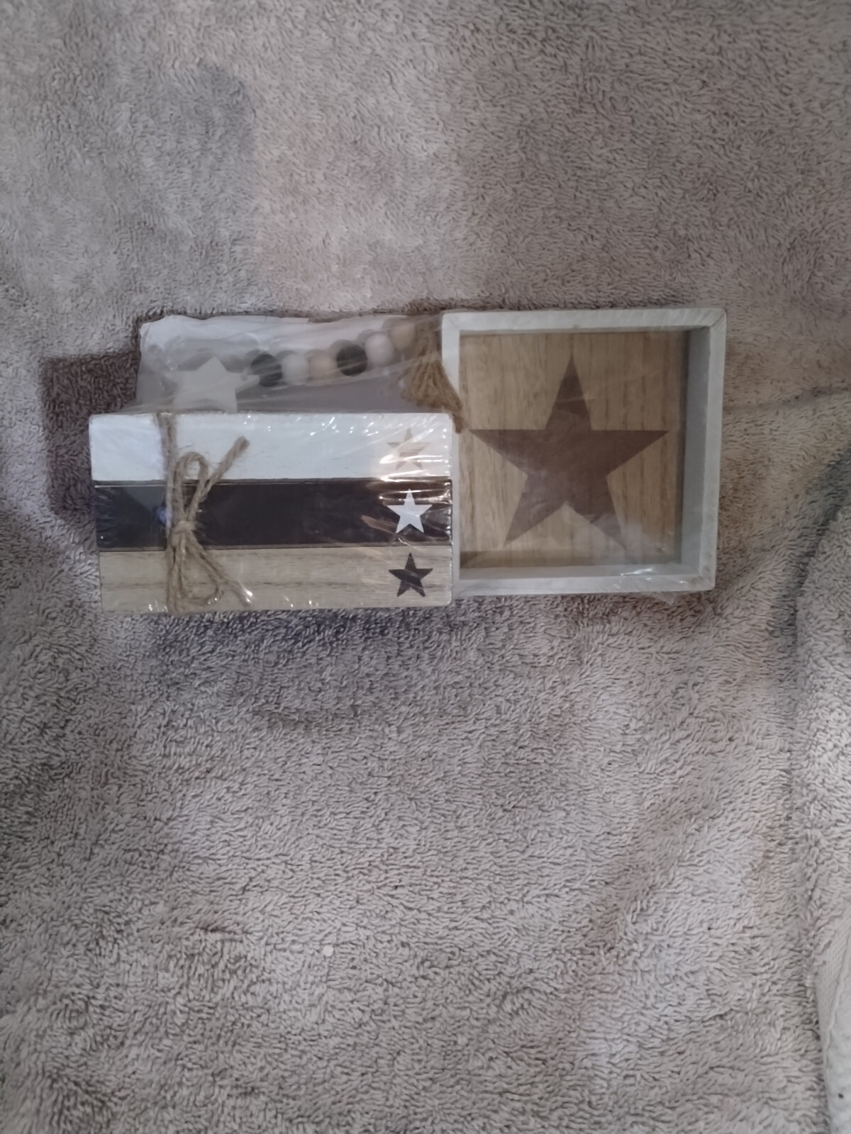 Wooden Rustic Farmhouse Stars & Stripes Stationery Note Pen Holders Desk Office