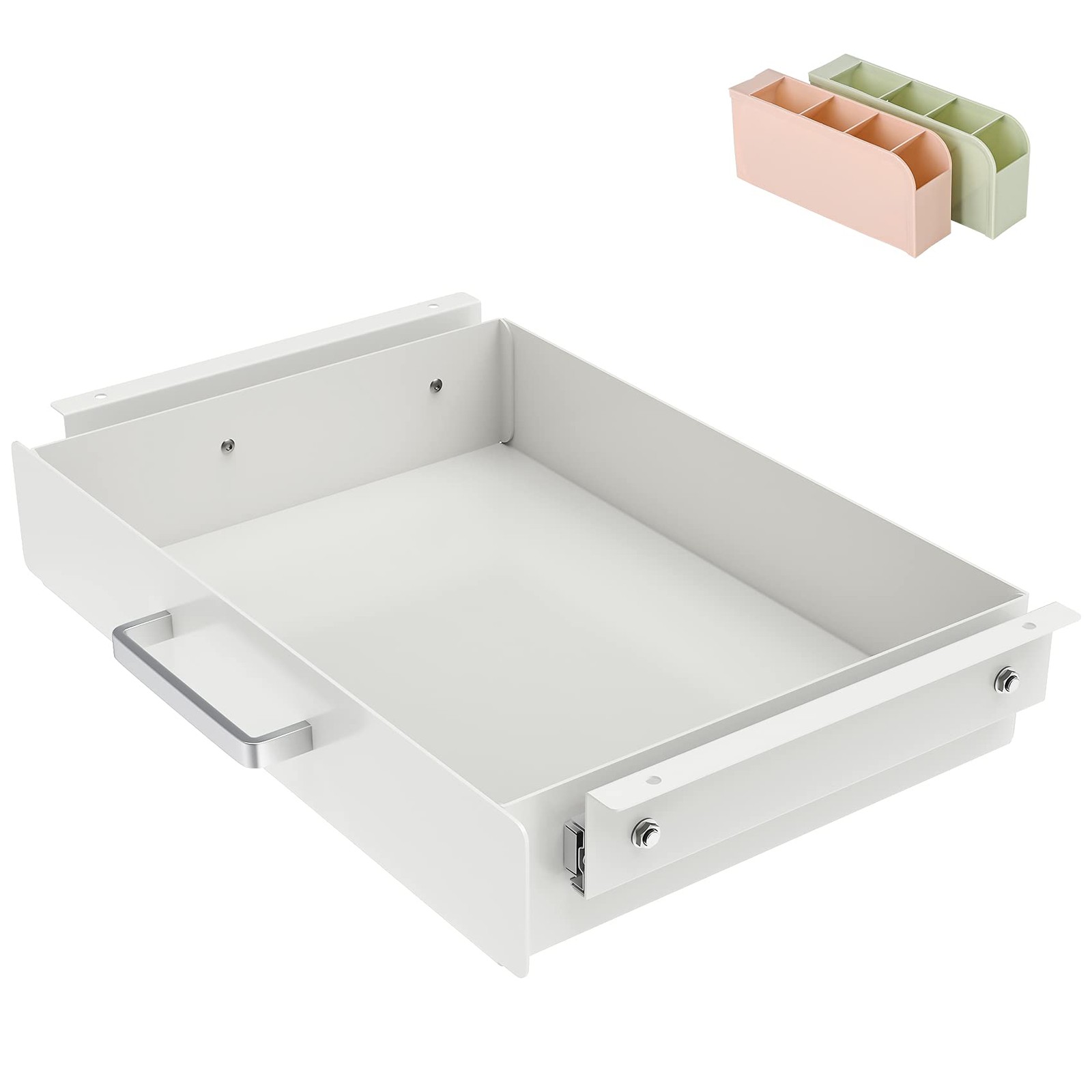 Under Desk Pull-Out Drawer Storage Organizer Office Mounted Easy Slide-Out
