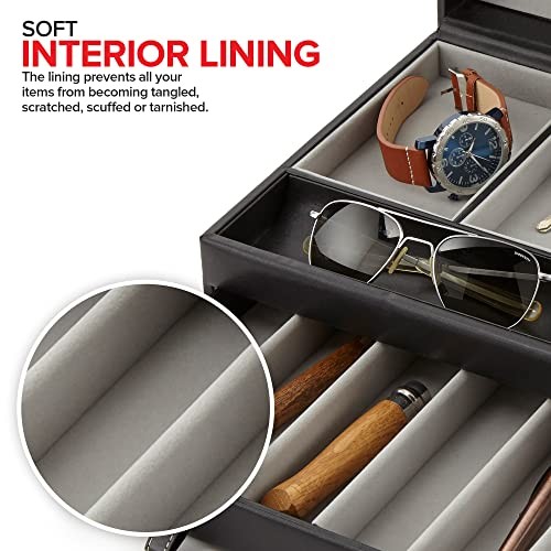 Stock Your Home Mens Valet Black & Grey