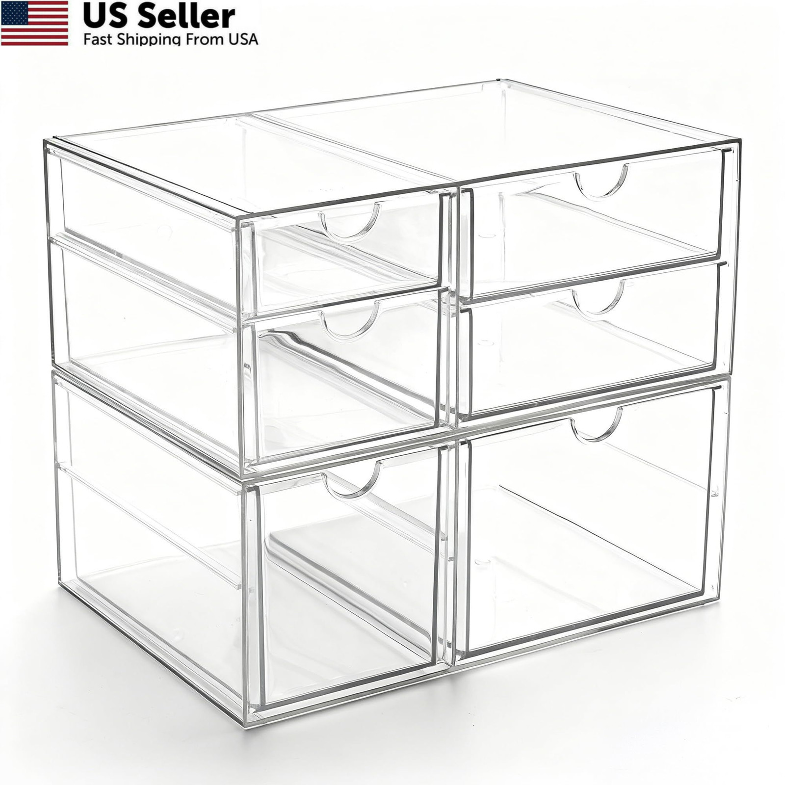 Prsildan Acrylic Drawer Makeup Organizer with 6 Drawers (Not for Transparent