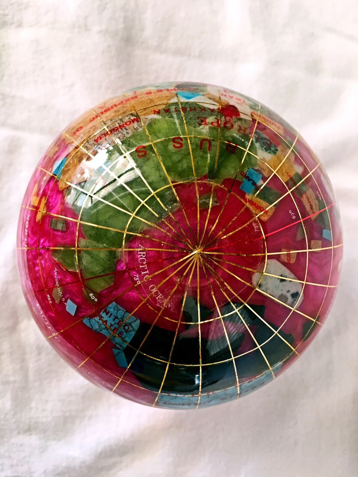 Unique Art Since 1996 Unique Art 4.3 110 Mm Diameter Gemstone Globe Paperweight