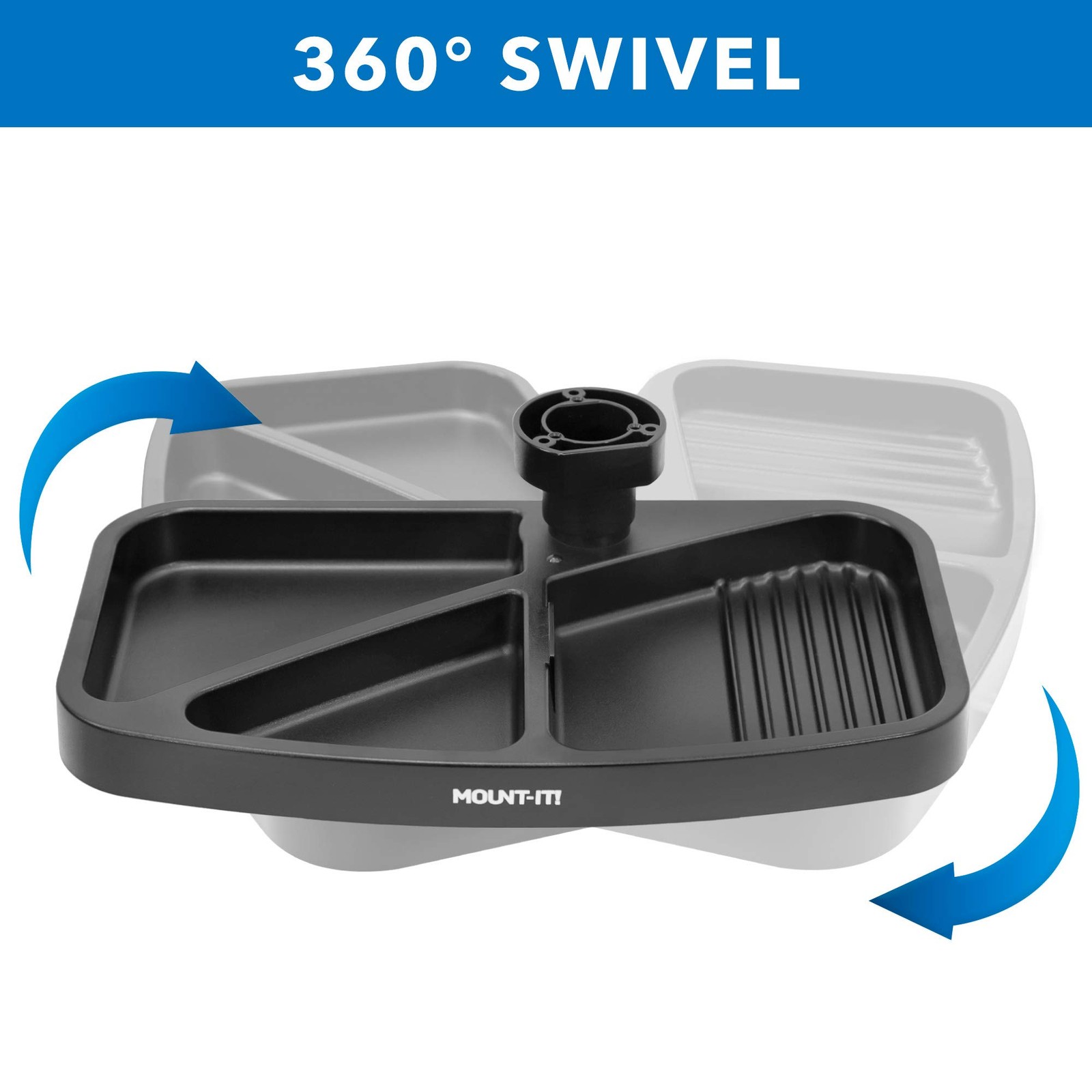 Mount-It! Under Desk Mounted Drawer, Swivel Tray for Paper Black