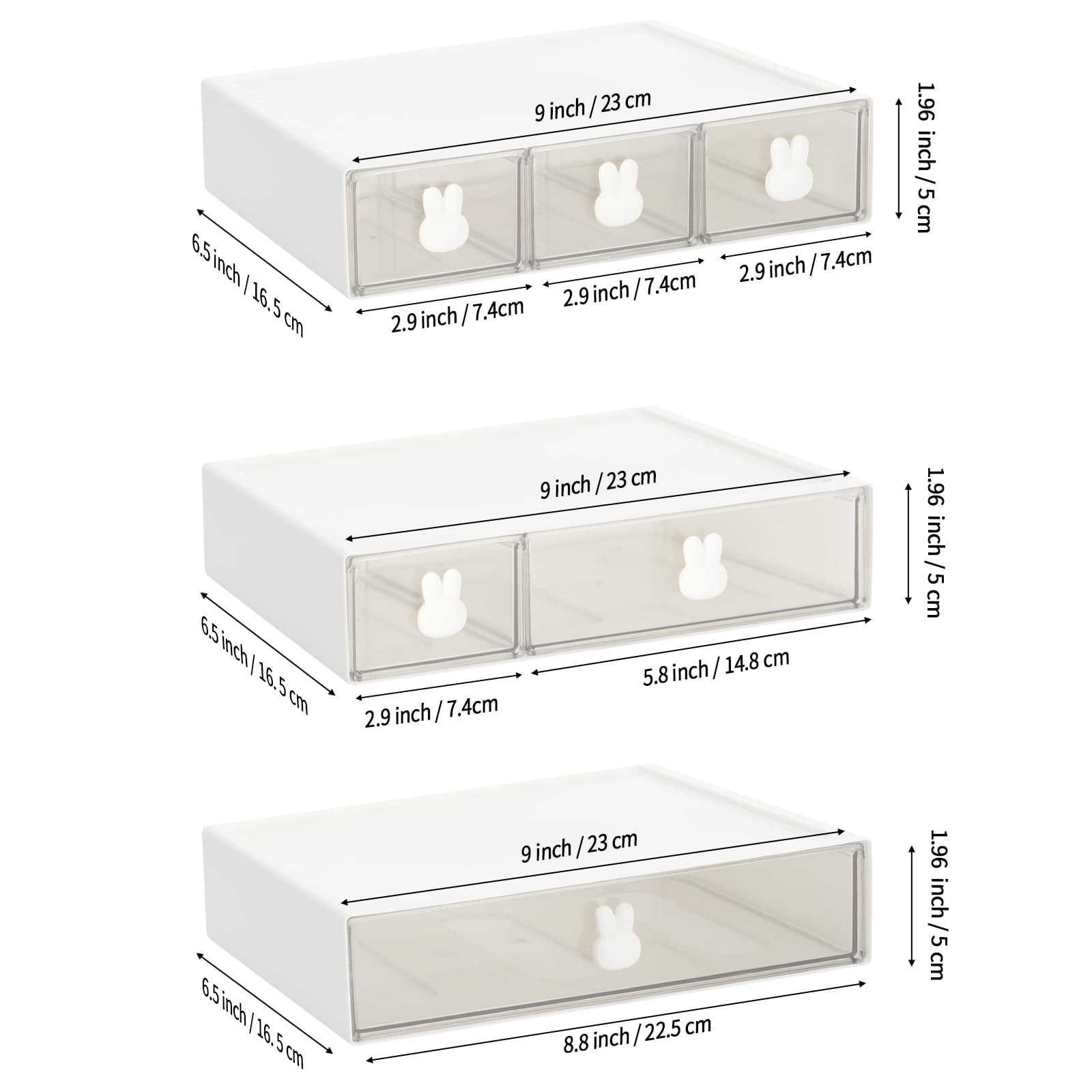 Stackable Desk Organizer, Plastic Storage Drawer for Office School Home Makeu…