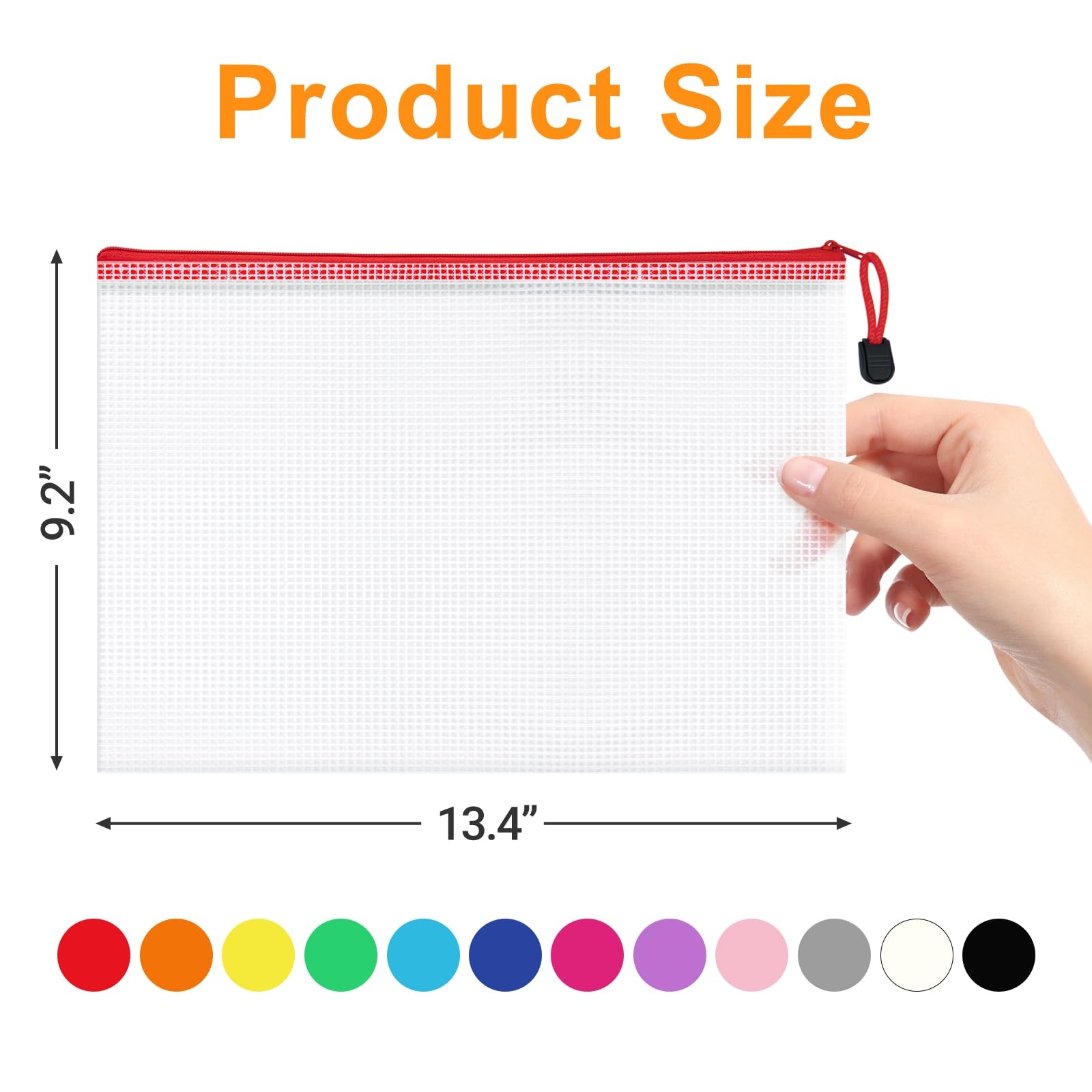 12pcs Mesh Zipper Pouch Bags, Waterproof A4 Letter Size Puzzle Bag for Organi…