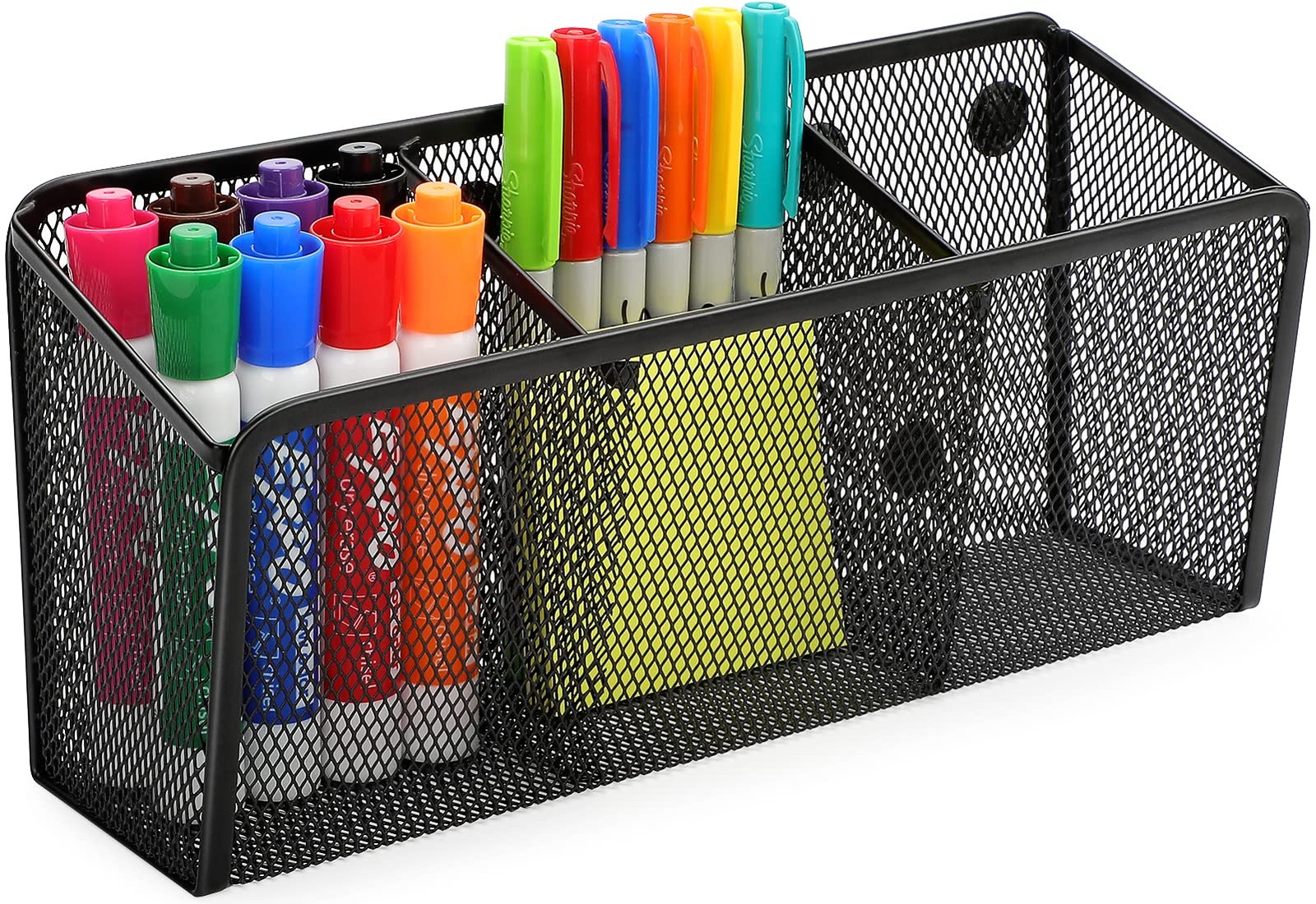 MaxGear Magnetic Pen Holder, Mesh Organizer 3 Compartment, 3 Compartment