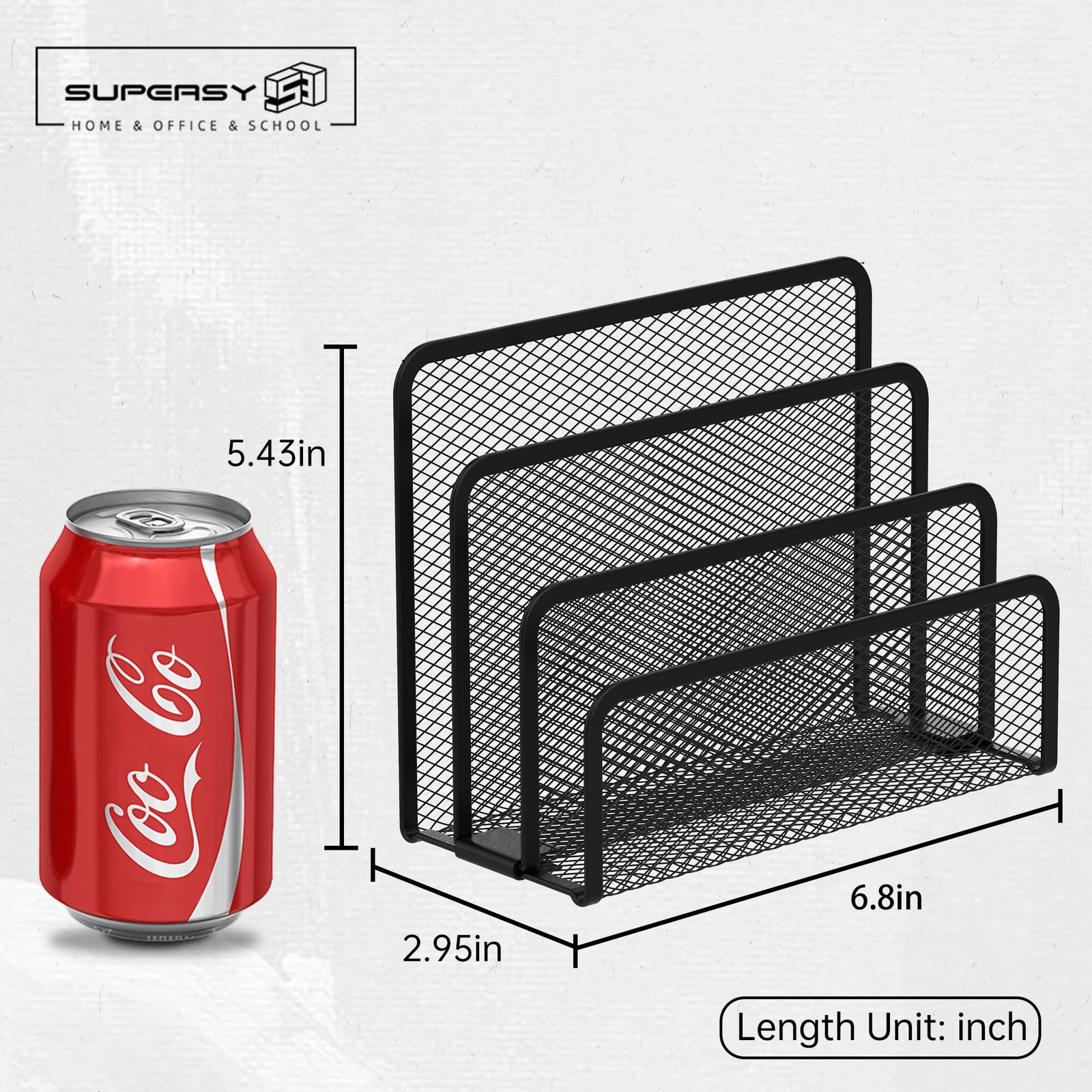 Mail Organizer for Desk, Mesh Metal Mail Holder Countertop with 3-Slot, Letter S
