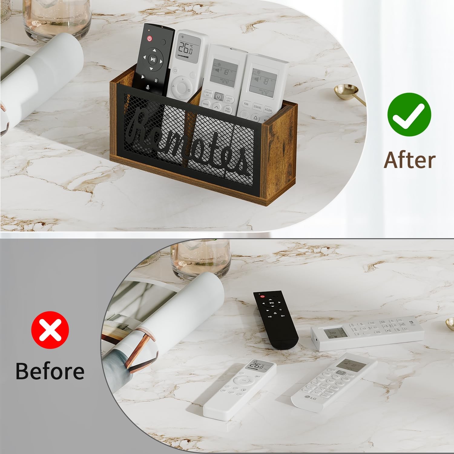 Remote Control Holder Wall Mount, TV Remote Holder for Wall, Remote Caddy for…