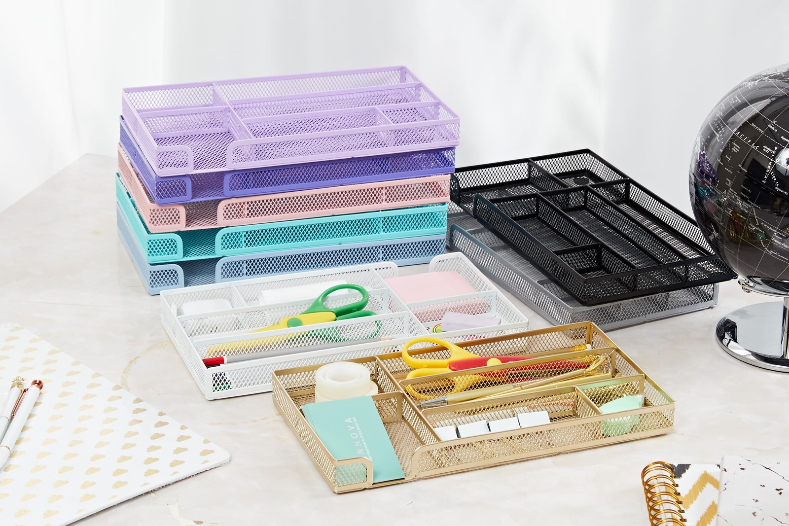 Annova Desk Drawer Organizer Tray for Office Organization – Small, Black