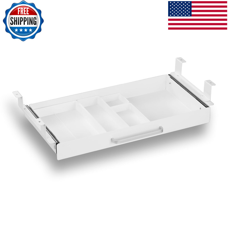 Osteed Under Desk Drawer White 21 4 Divider Trays Under Shelf Pencil Drawer