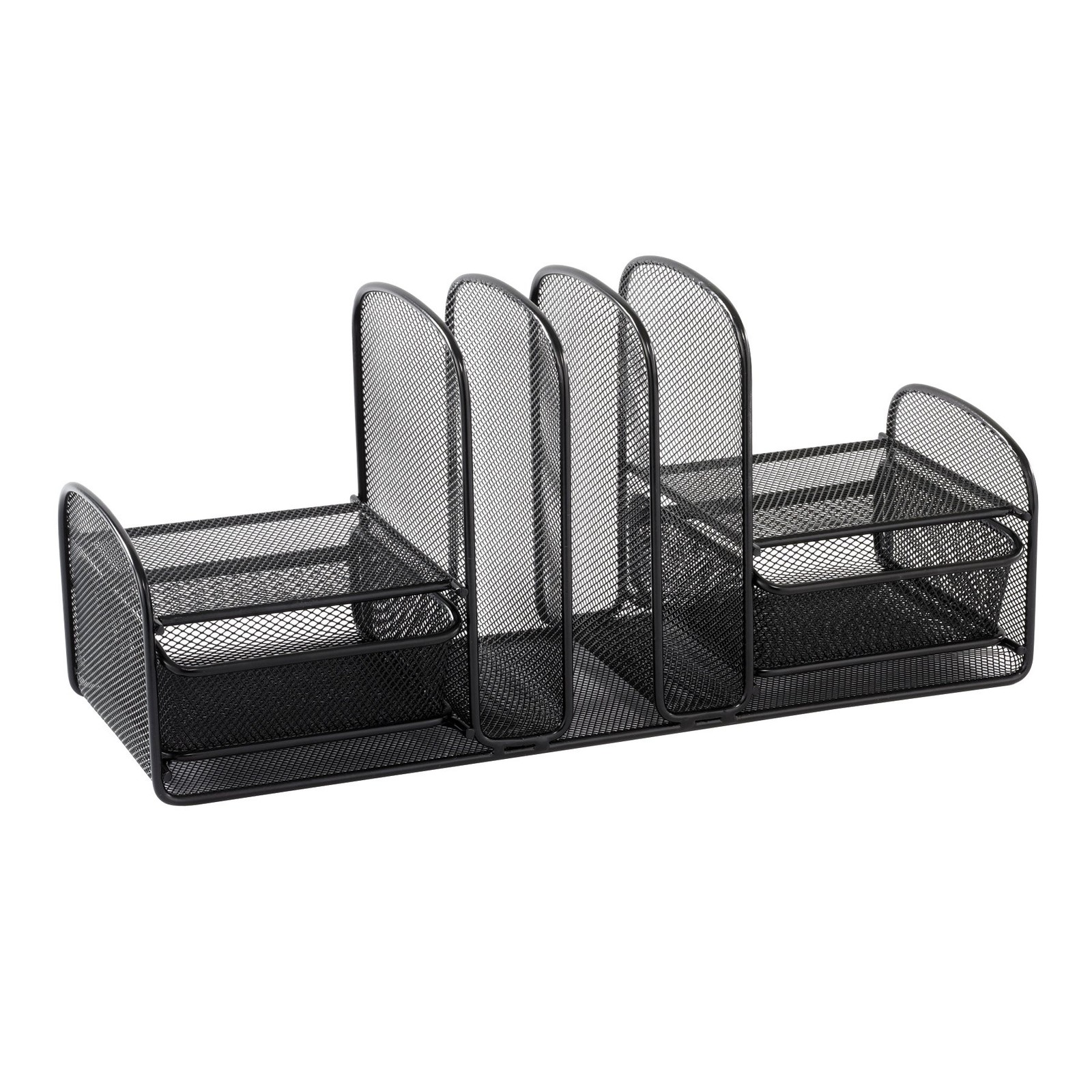 Safco 3263BL Onyx Mesh Desk Organizer with Three 7.8″ x 17″ x 6.8″, Black