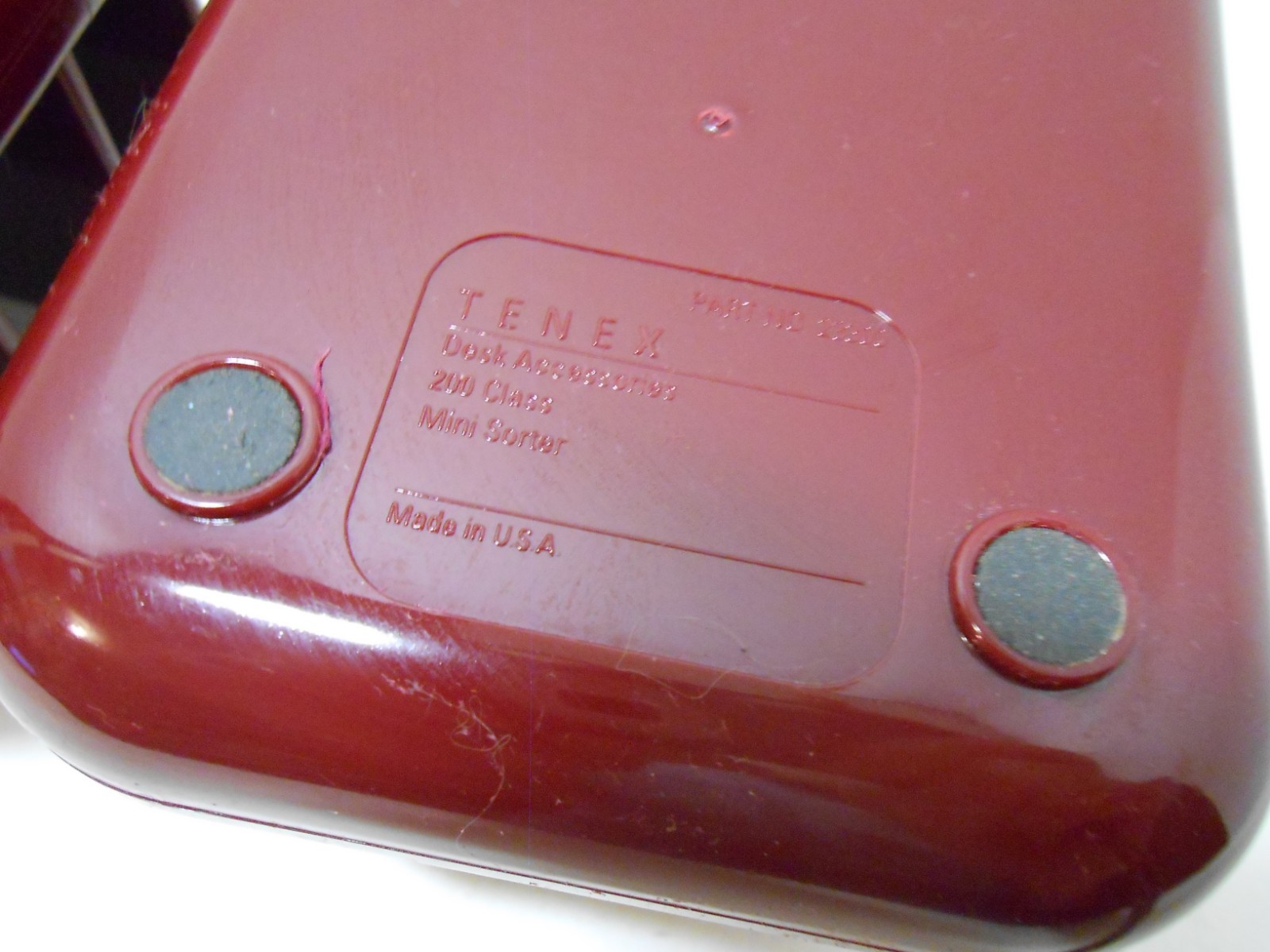 2 Vintage Tenex Desk Accessories Plastic Burgundy Mini Sorters Made in USA