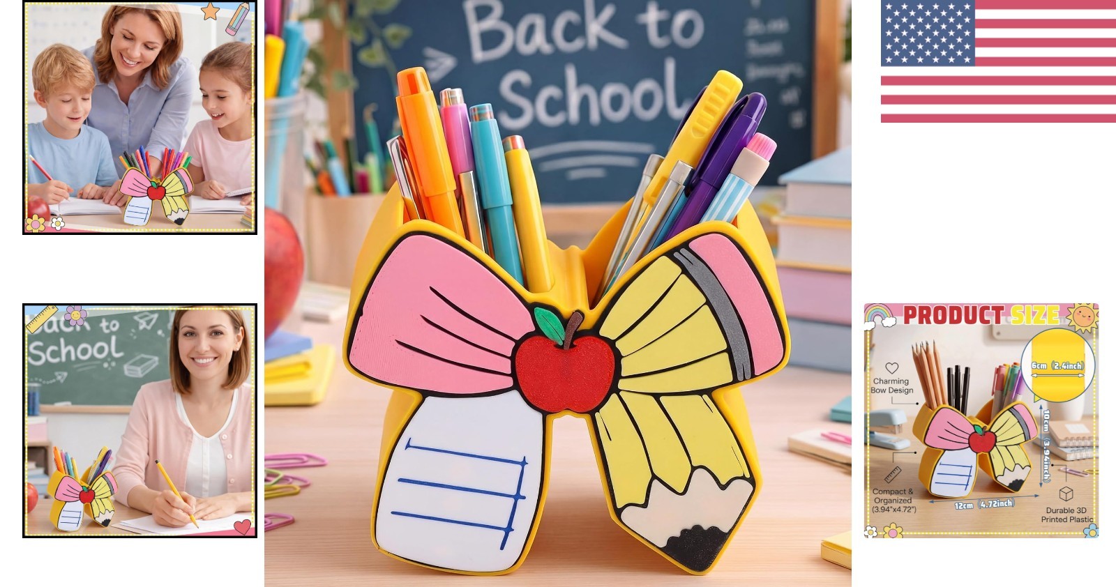 Adorable Yellow Pencil Holder for Desk – Perfect Gift for Teachers & Students