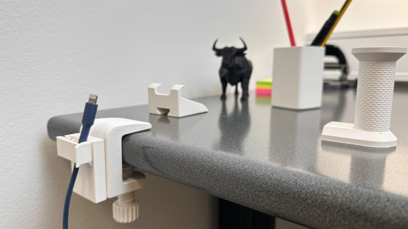Modular Desk ‑ Edge Organizer Set – 8-in-1 Clip-On Desk Tool – 3D Printed