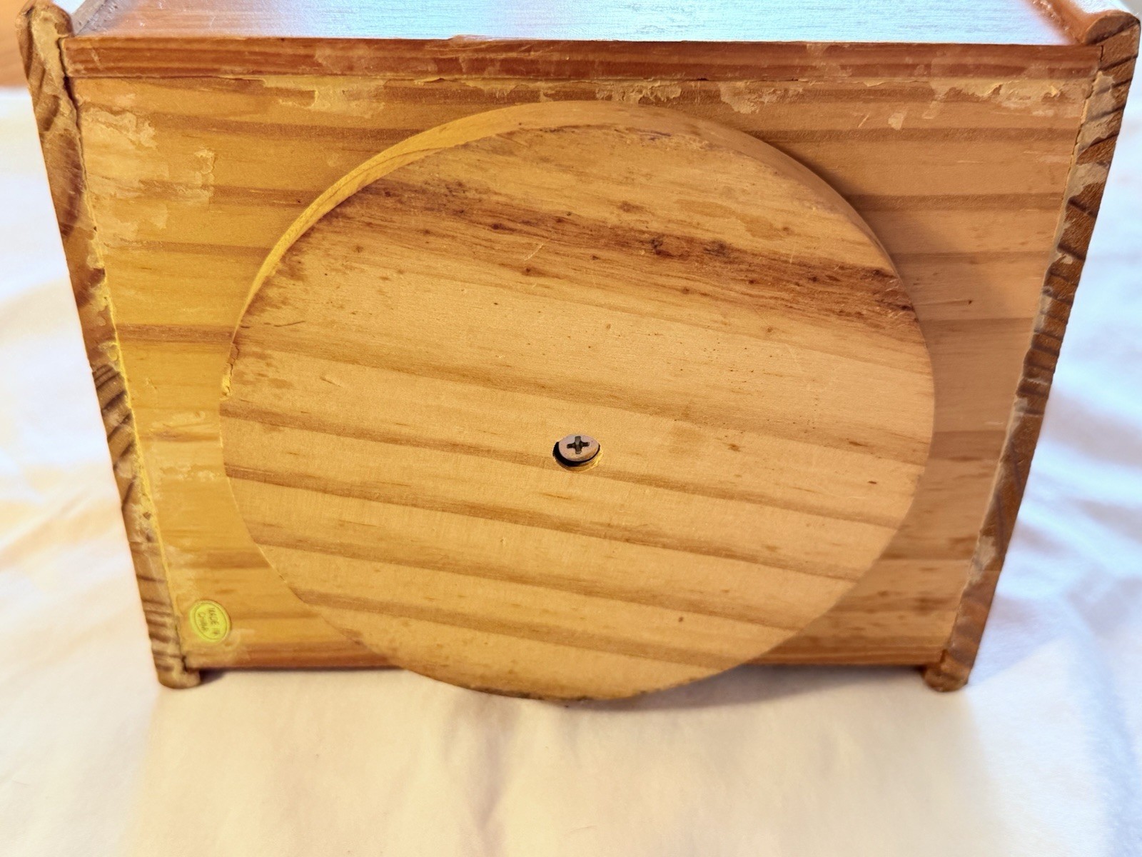 Vintage Wood Rotating Desk Organizer Mail Holder Napkin Utensil Caddy