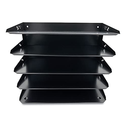 5 Slot Desk Organizer Tray for Legal Folders Durable Steel with Label Holders