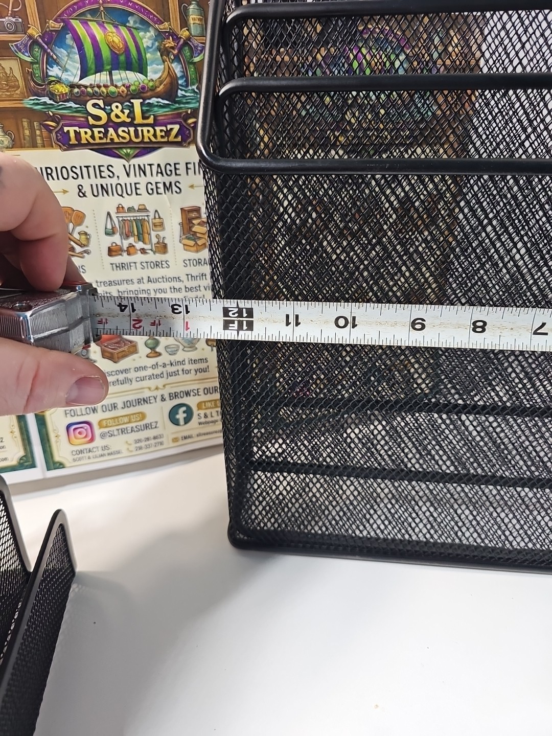 4 Piece Mesh Desk Organizer Set Pen Holder Metal Cup Paper Clip Storage