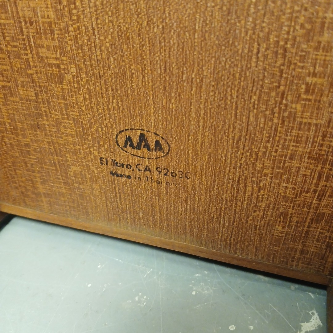 VTG AAA El Toro California Teak Roll-Top Floppy Disc CD Storage 9.5L 6.5W 7.5T