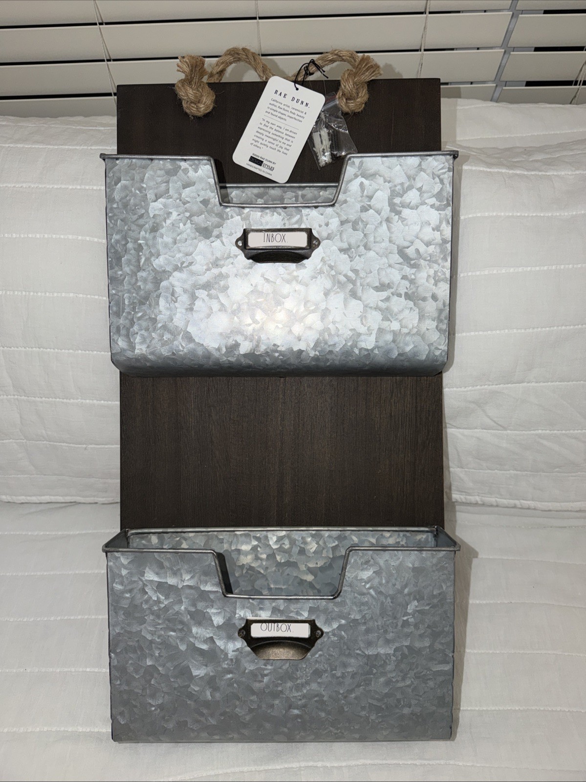 Rae Dunn Wall Hanging Inbox and Outbox